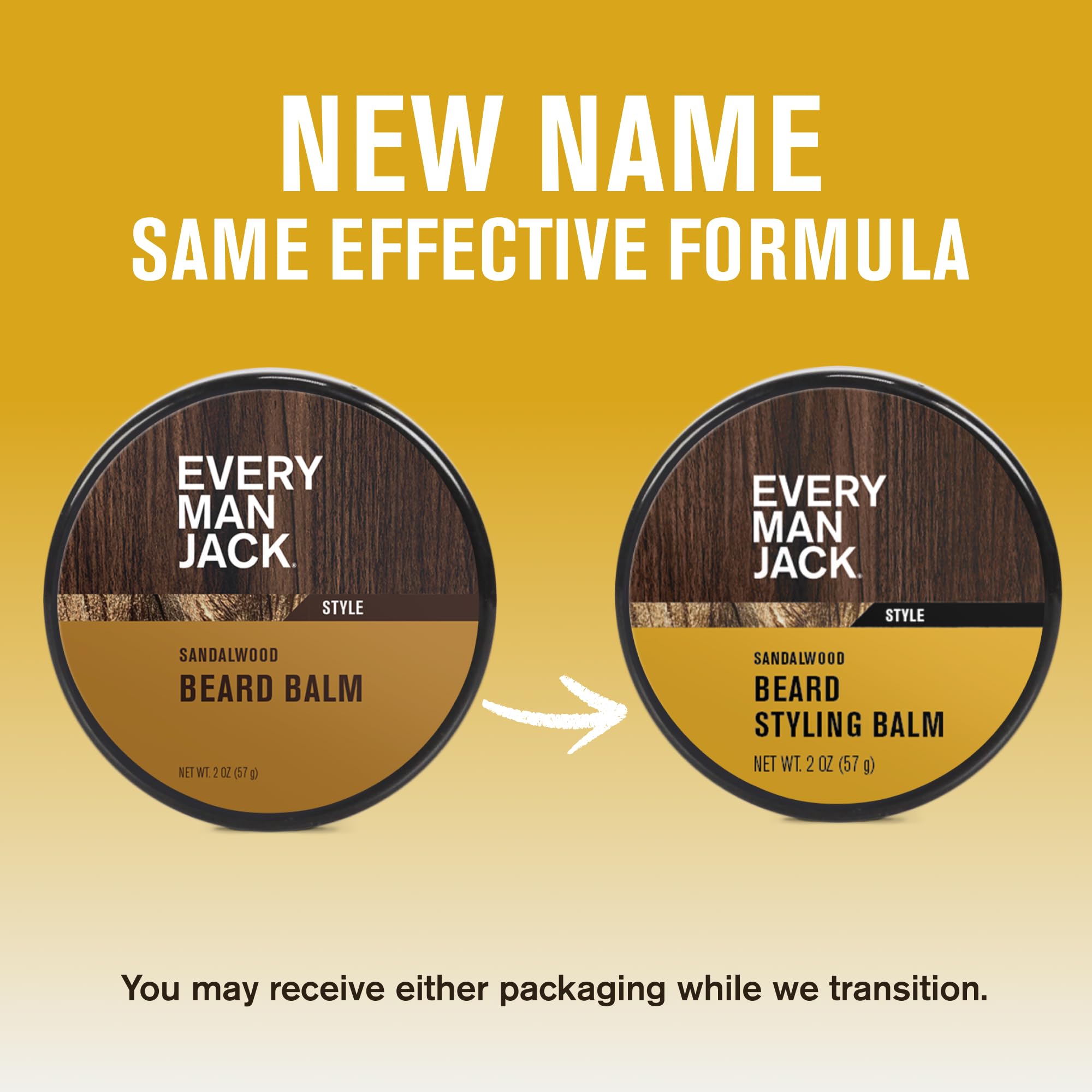 Every Man Jack Bálsamo para barba, sándalo, 60 ml, 1 frasco, derivado natural, sin parabenos, sin ftalatos, sin tintes y certificado libre de crueldad animal