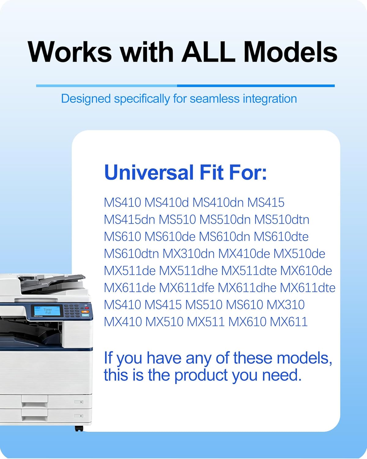 MasaiMara 50F1X00 501X Toner Cartridge for Lexmark MS410d MS410dn MS415dn MS510dn MS510dtn MS610de MS610dn MS610dte MS610dtn MX310dn MX410de MX510de MX511de MX511dhe MX511dte MX610de MX611de Printer