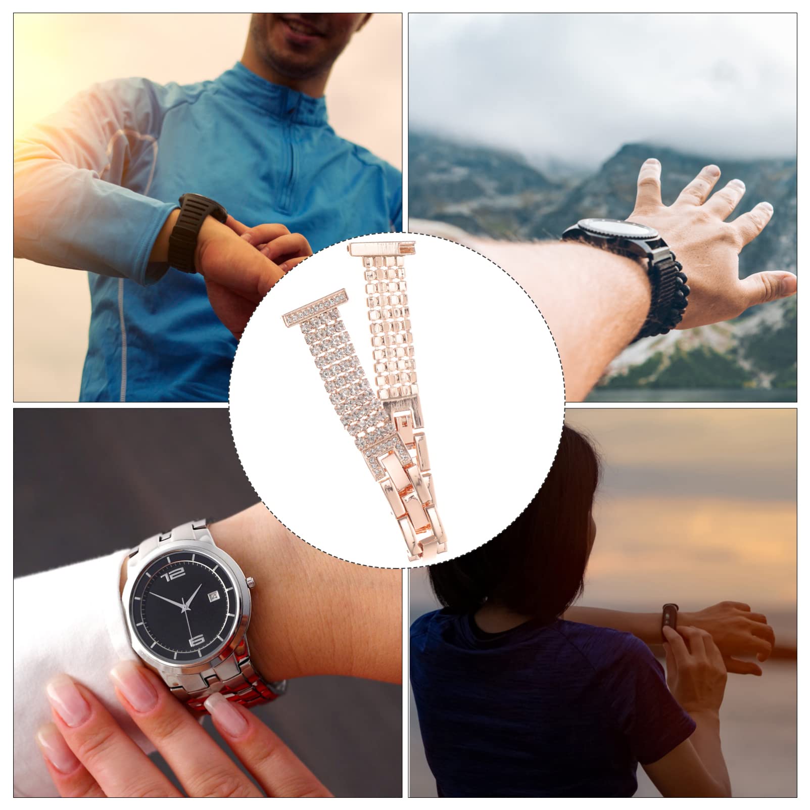 Hemobllo 5 Pièces Bracelet Dame Pièces Bracelet De Montre En Acier Inoxydable Dames Montres Galaxy Montre Active 2 Bandes Montres Pour Femmes Galaxy Montre 4 44Mm Professionnel Montre