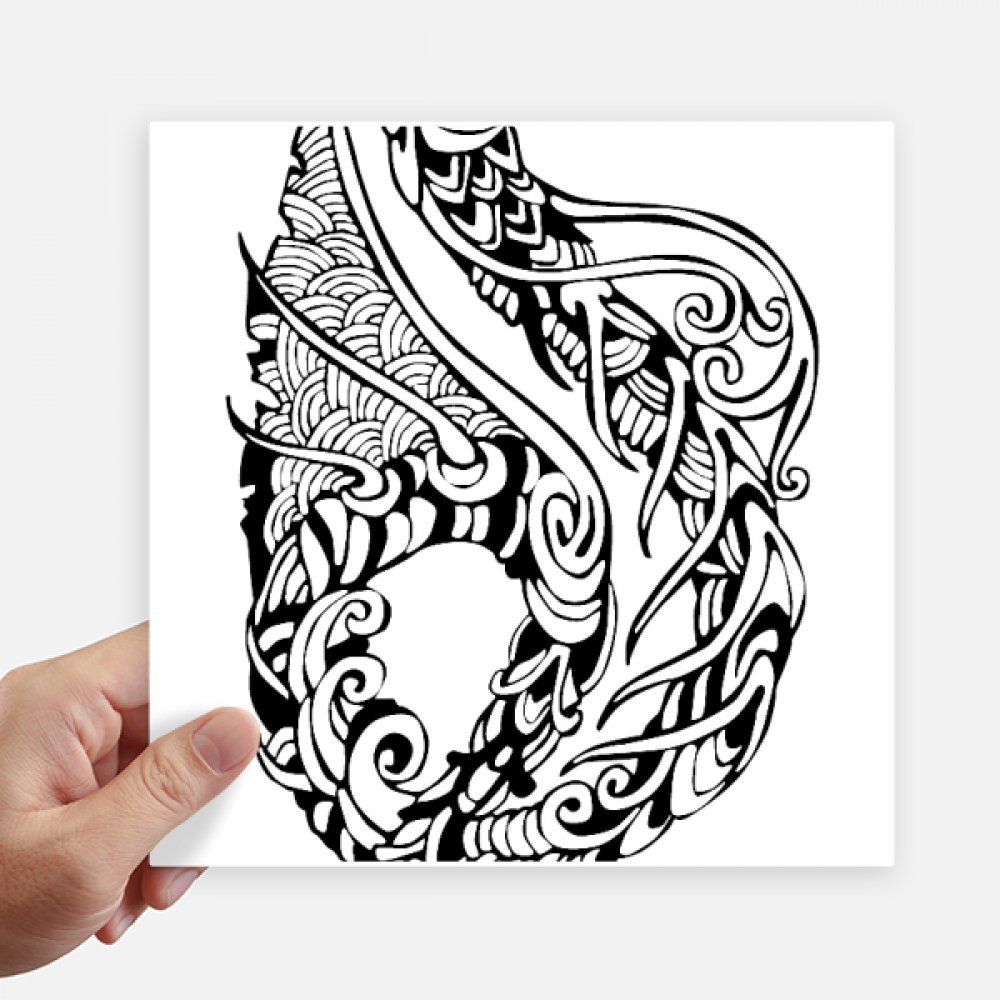 Autocollant dragon de Chine carré 20cm lot de 4 stickers multicolores pour déco ordi et moto