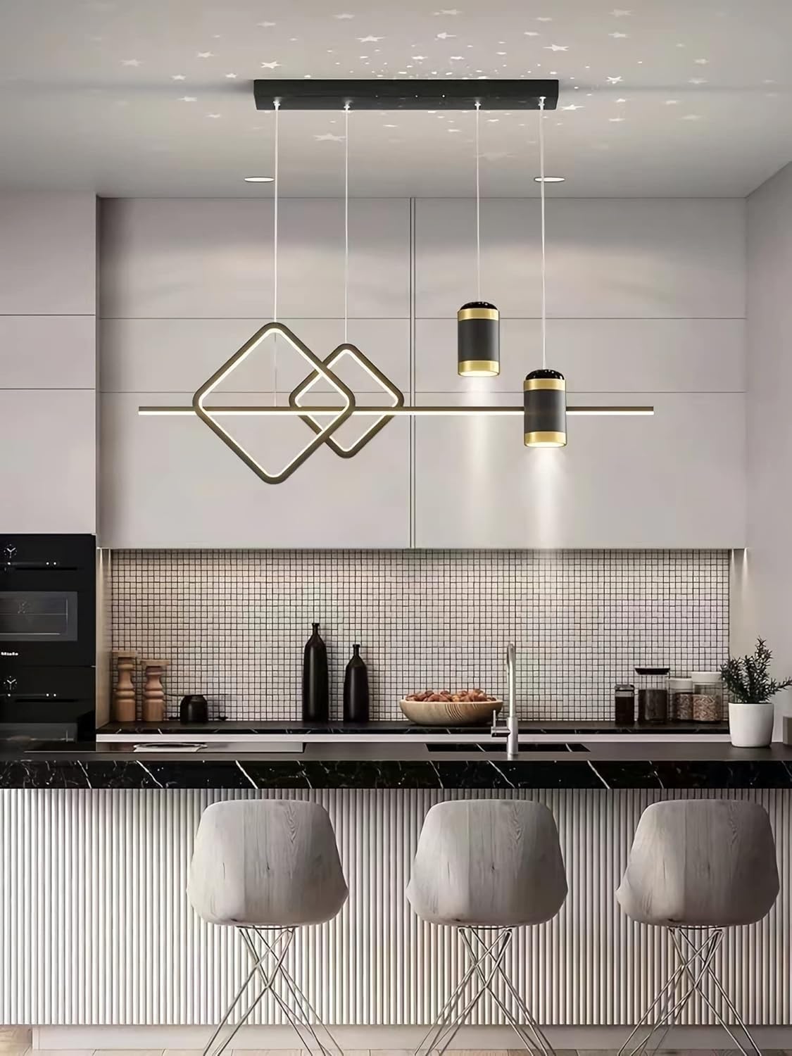 Lampa wisząca LED do jadalni, żyrandol stołowy, 3 kolory, regulowana wysokość, lampa wisząca do biura, jadalni, biura, salonu, kuchni