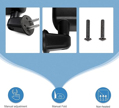Miniatura 4 de ECCPP Espejo lateral del conductor, espejos retrovisores negros izquierdos, plegado manual para Jeep Wrangler 2007-2017