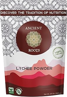 Ancient Roots Freeze-Dried Lychee Fruit Powder – 100% Organic, All-Natural Food Coloring, Rich in Antioxidants, No Added Sugar or Preservatives, 25 Servings (3.5 oz)