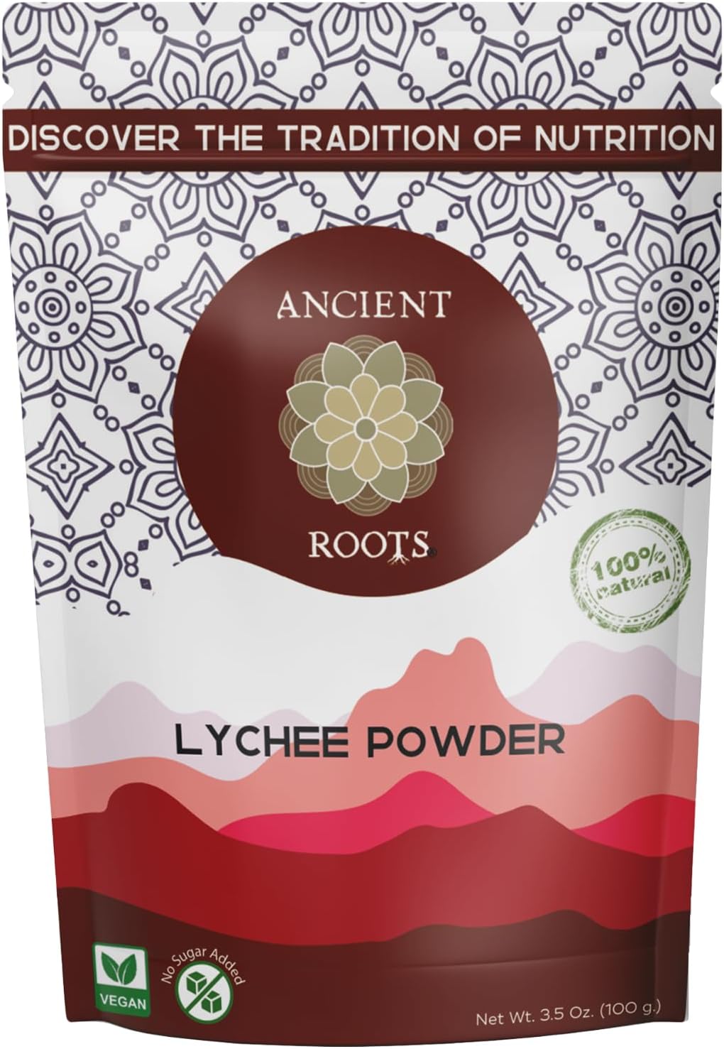 Ancient Roots Freeze-Dried Lychee Fruit Powder – 100% Organic, All-Natural Food Coloring, Rich in Antioxidants, No Added Sugar or Preservatives, 25 Servings (3.5 oz)