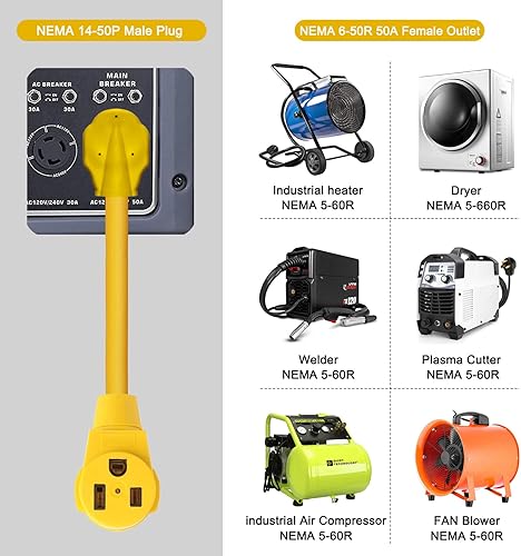 Miniatura 3 de Cable adaptador de soldador, NEMA 14-50P macho a 6-50R hembra, enchufe RV 50 Amp 4 clavijas a 3 clavijas adaptador de enchufe soldador,Adaptador de