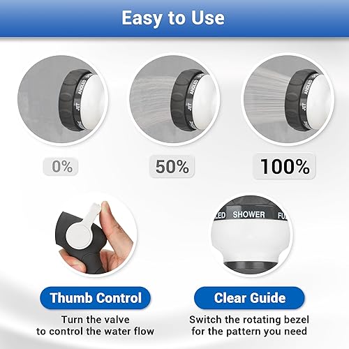 Miniatura 3 de Boquilla rociadora de manguera de jardín, rociador de agua con 8 patrones ajustables, resistente a los impactos y antideslizante para regar plantas,