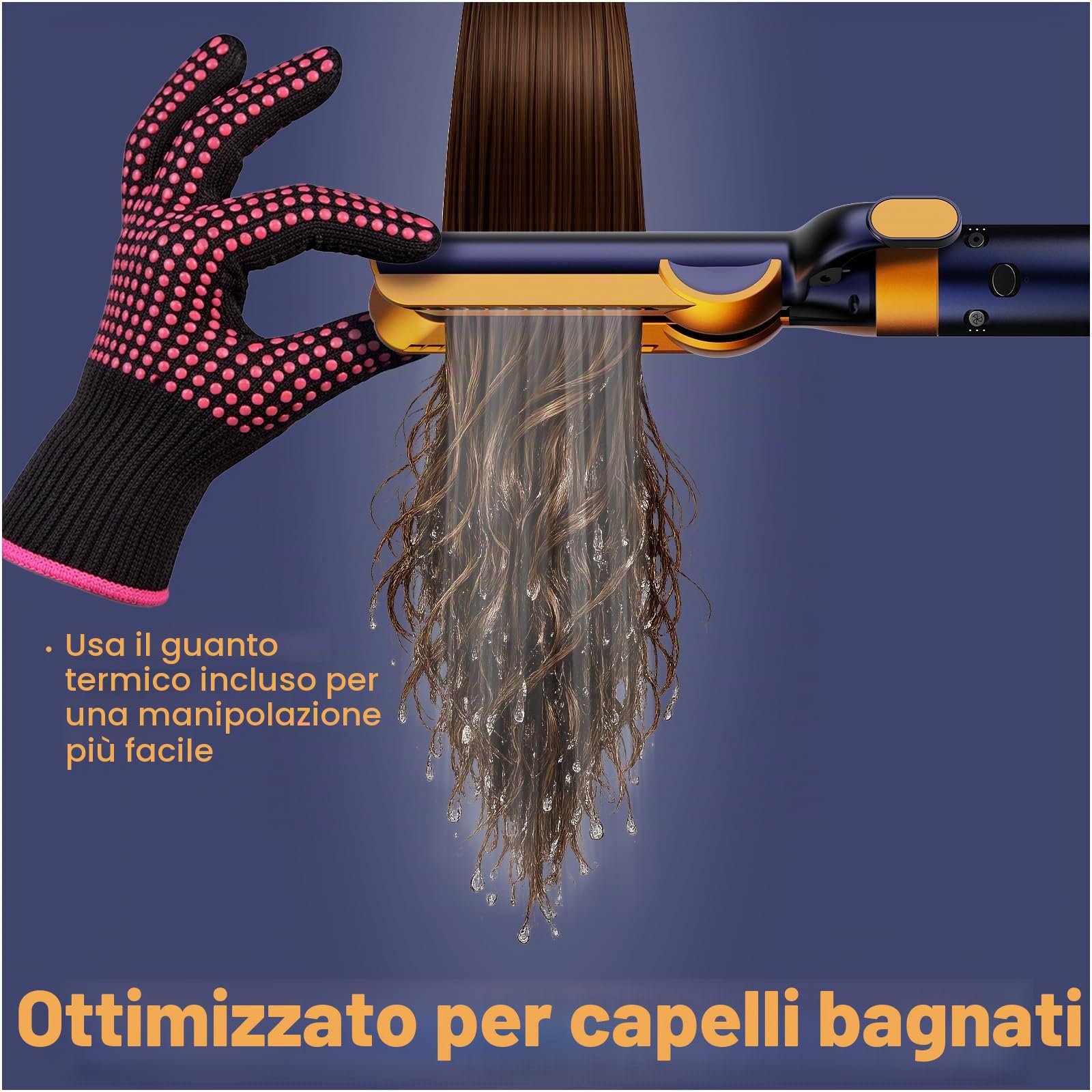 Accessorio Piastra Capelli Airflow per Dyson Airwrap di MMOBIEL – Compatibile con HS01, HS05 & HS08 – Per Asciugatura& Lisciatura Capelli Umidi, Senza Piastre Riscaldanti, Meno Crespo & Rottura – Blu