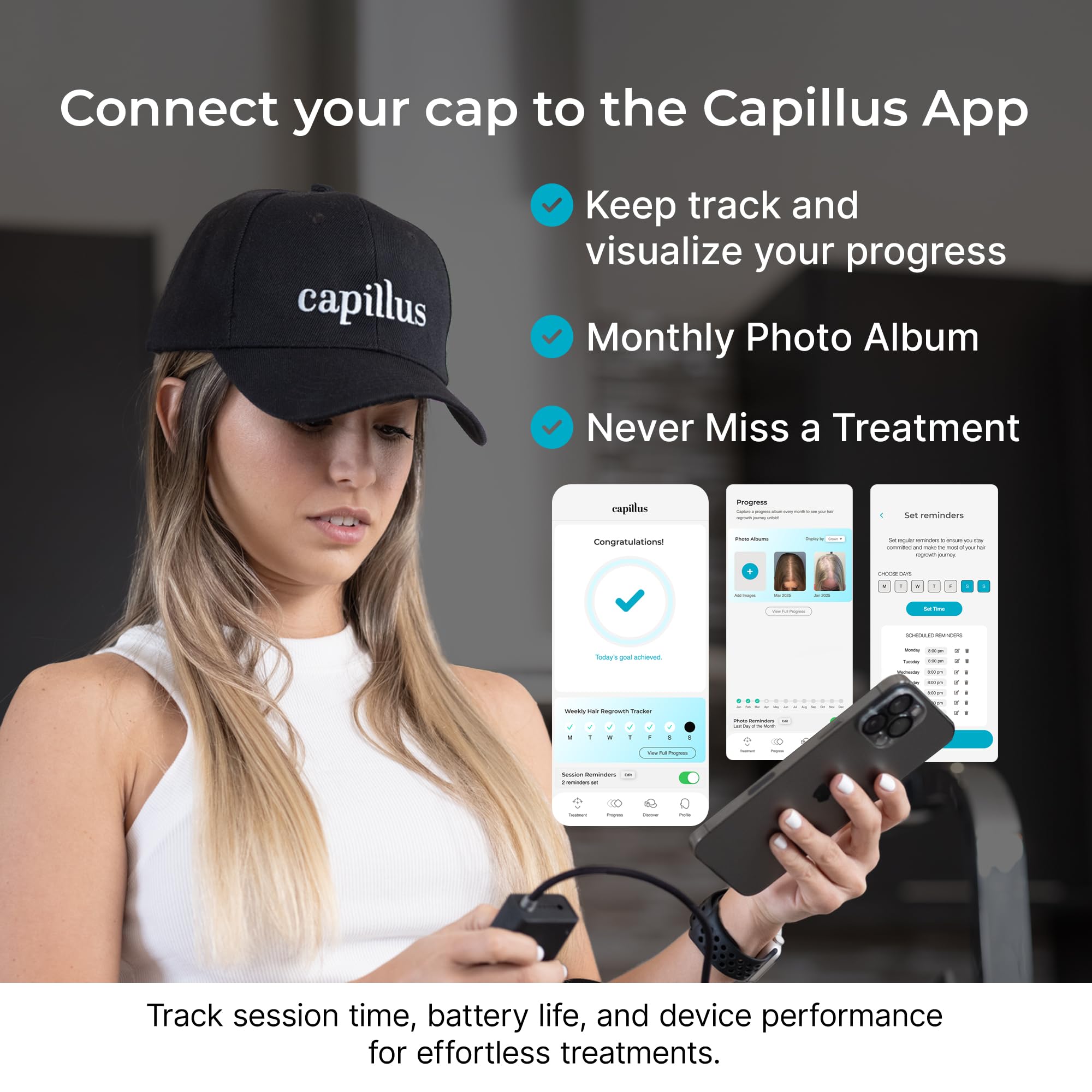 Capillus SPECTRUM, gorro láser de luz roja con doble longitud de onda para crecimiento del cabello y regeneración capilar autorizado por la FDA, con 312 diodos de laser, marca líder en USA