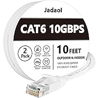 Vista 58 de Cable Ethernet Cat 6 de 50 pies, para exteriores e interiores de 10 Gbps compatible con red Cat7, cables de conexión LAN RJ45 de Internet, cable