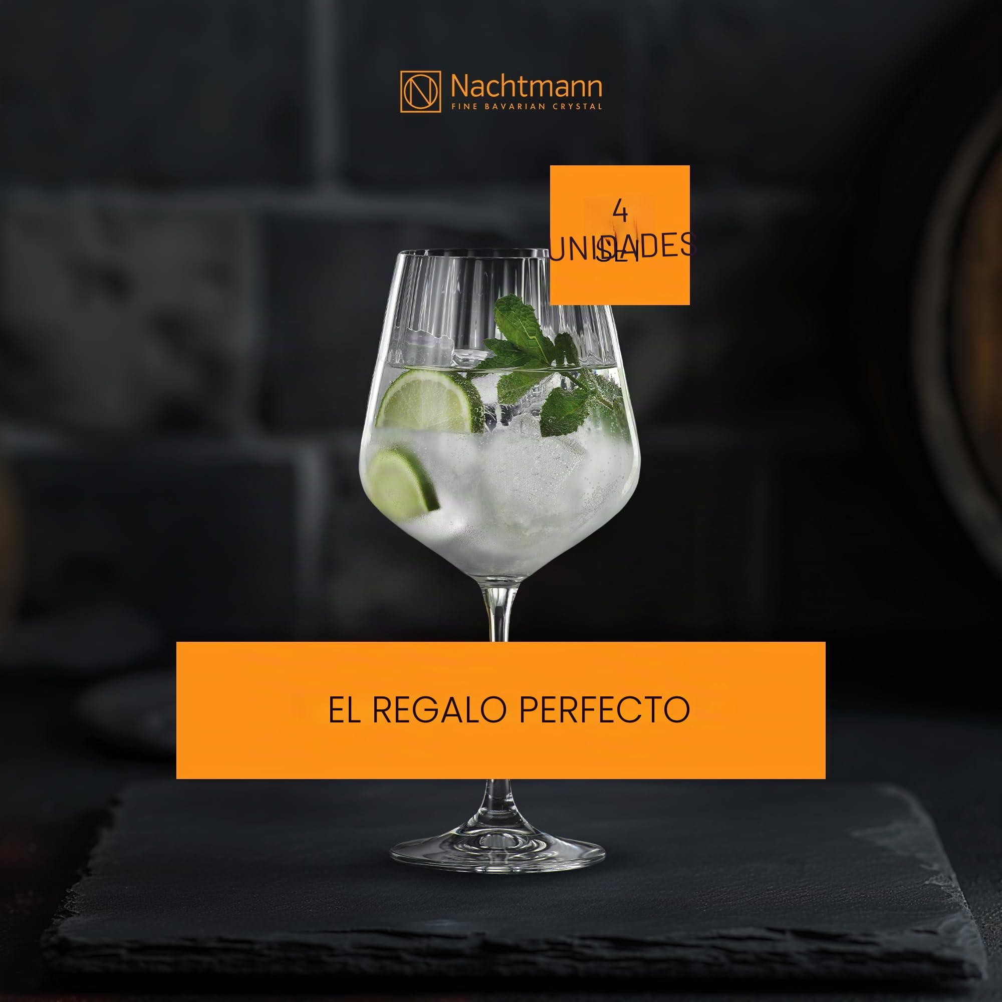 Spiegelau & Nachtmann, Gin & Tonic 102892 - Juego de 4 piezas de Vidrio (640 ml, 22,2 cm)