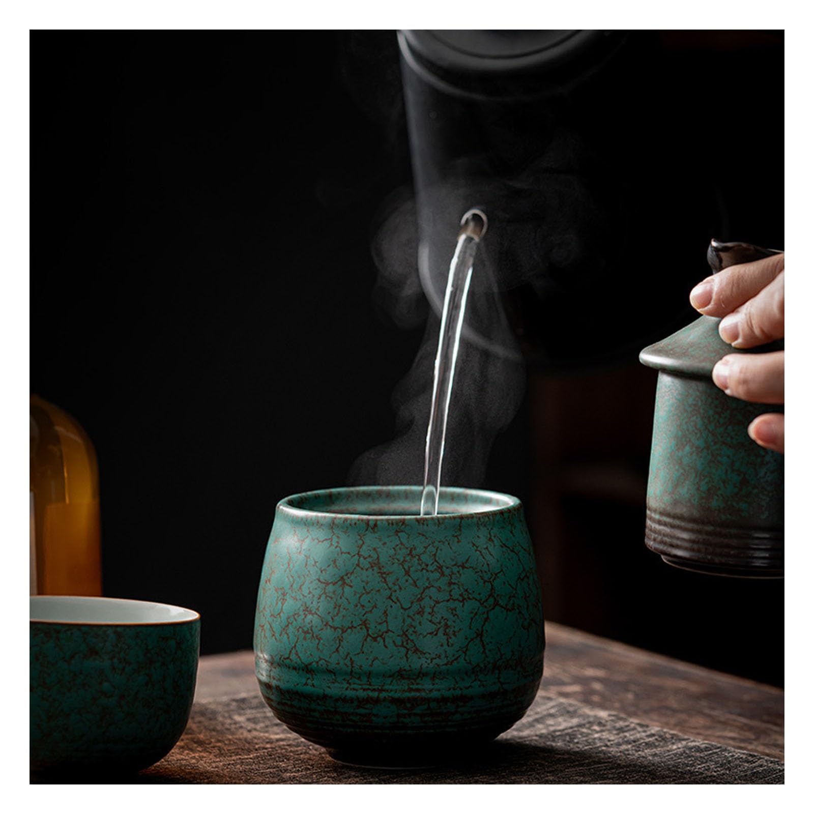 Lot de 7 tasses à saké en céramique avec réchauffeur pour servir du saké chaud ou froid, accessoires idéaux pour un usage domestique