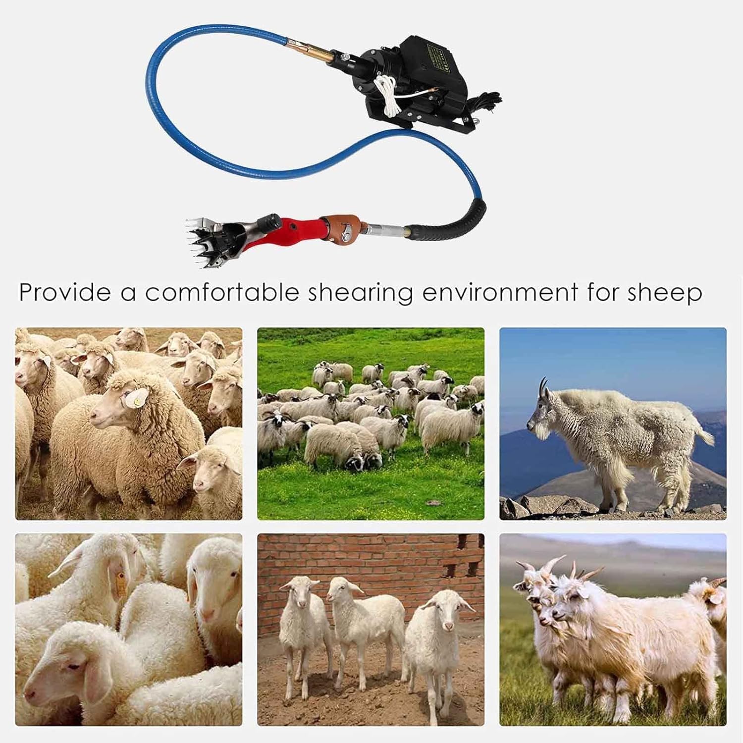 Esquiladora Eléctrica Ultraligera para Ovejas Y Cabras, Máquina Esquiladora Eléctrica para Ovejas Y Cabras, Tijeras De Corte De Eje Flexible, Tijeras De Lana, Esquiladoras para Ovejas Y Cab