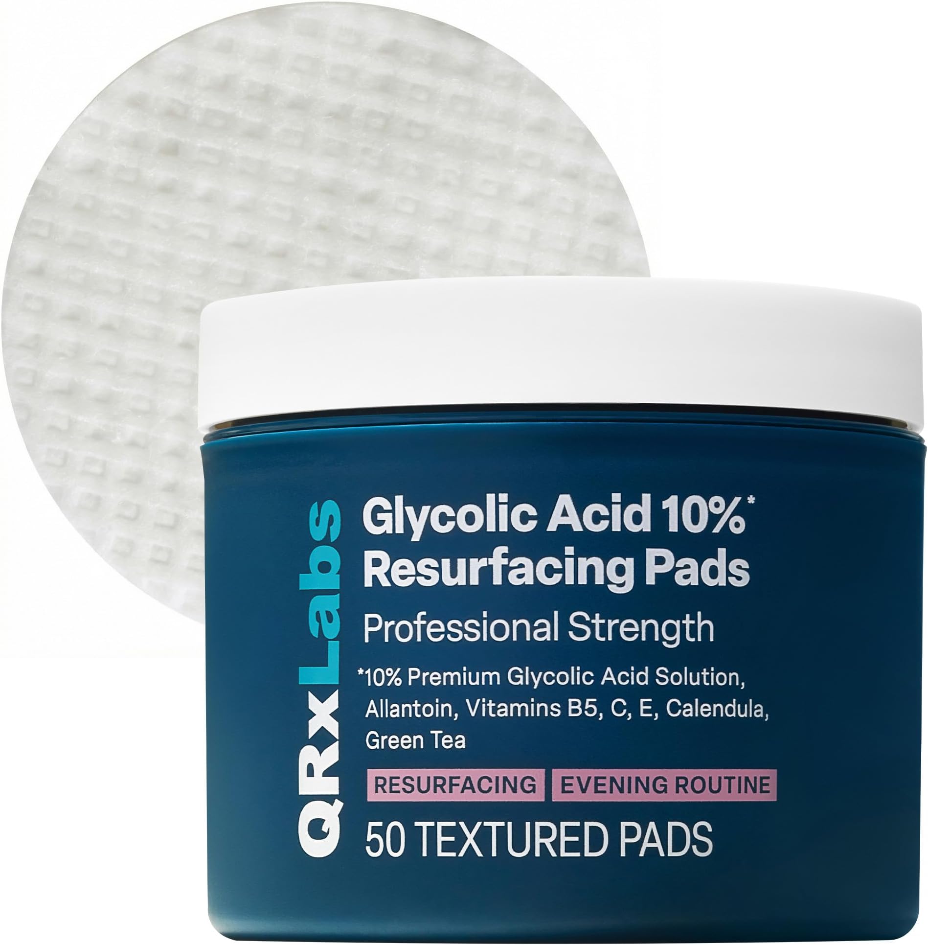 Glycolic Acid 10% Wrinkle Control Pads with 10% Ultra Pure Glycolic Acid, Allantoin, Vitamins B5, C & E, Calendula & Green Tea Extracts - Helps keep skin smooth and prevents wrinkles and lines