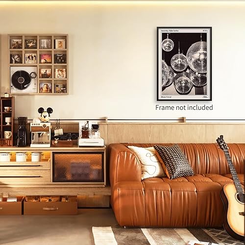 Miniatura 6 de Sufeasdf Arte de pared de periódico de discoteca de los años 70, pósteres de arte vintage en blanco y negro, impresiones estéticas en lienzo retro,