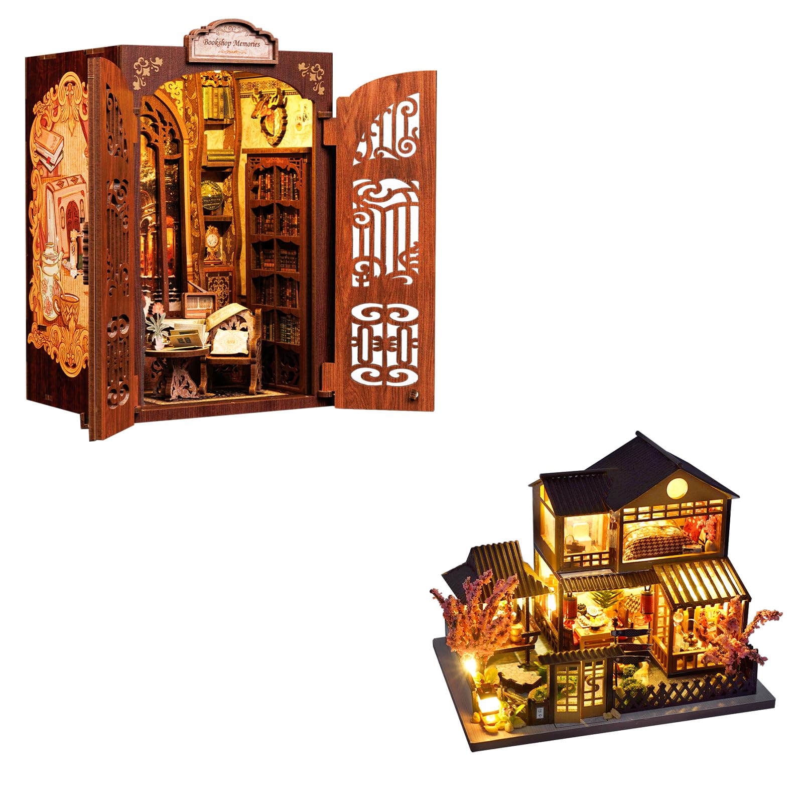 Kit De Casa En Miniatura De Estilo Japonés – Maqueta De Madera De 10,5x10x14,5 Cm Para Bricolaje