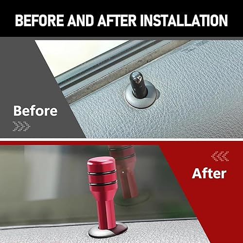 Miniatura 10 de gunhunt Paquete de 4 pomos para cerradura de puerta de automóvil, pasadores de aleación de aluminio para cerradura de puerta interior, kits