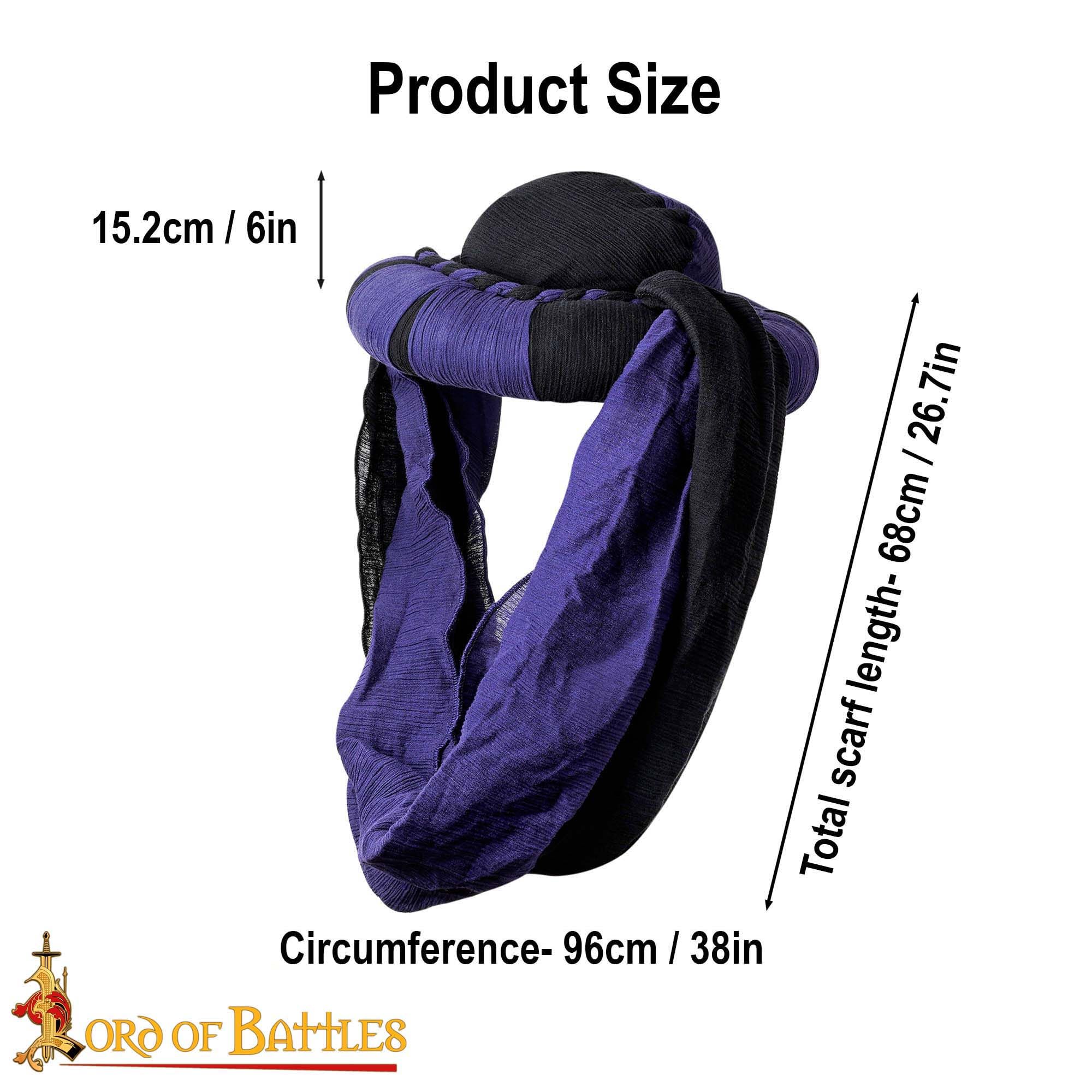 Medieval Chaperon Hood - 15th Century European Headwear in Black & Purple - Perfect for Renaissance LARP, and Historical Reenactments - Image 2