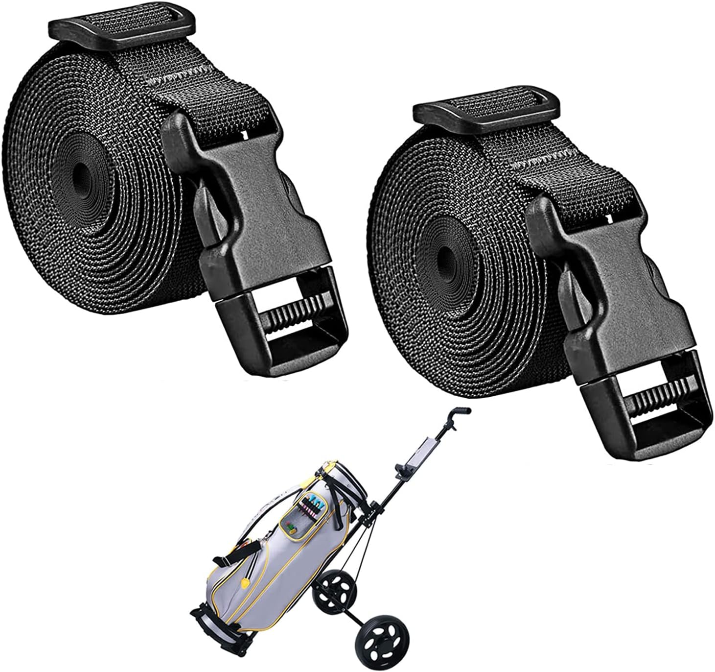 Golf Trolley Cart Bag Straps Webbing Fastener Belt Repalcement & Quick Release Buckle Sleeping Bag Strap - Adjustable & Durable Luggage Suitcase Bag Straps Christmas Tree Straps for Storage