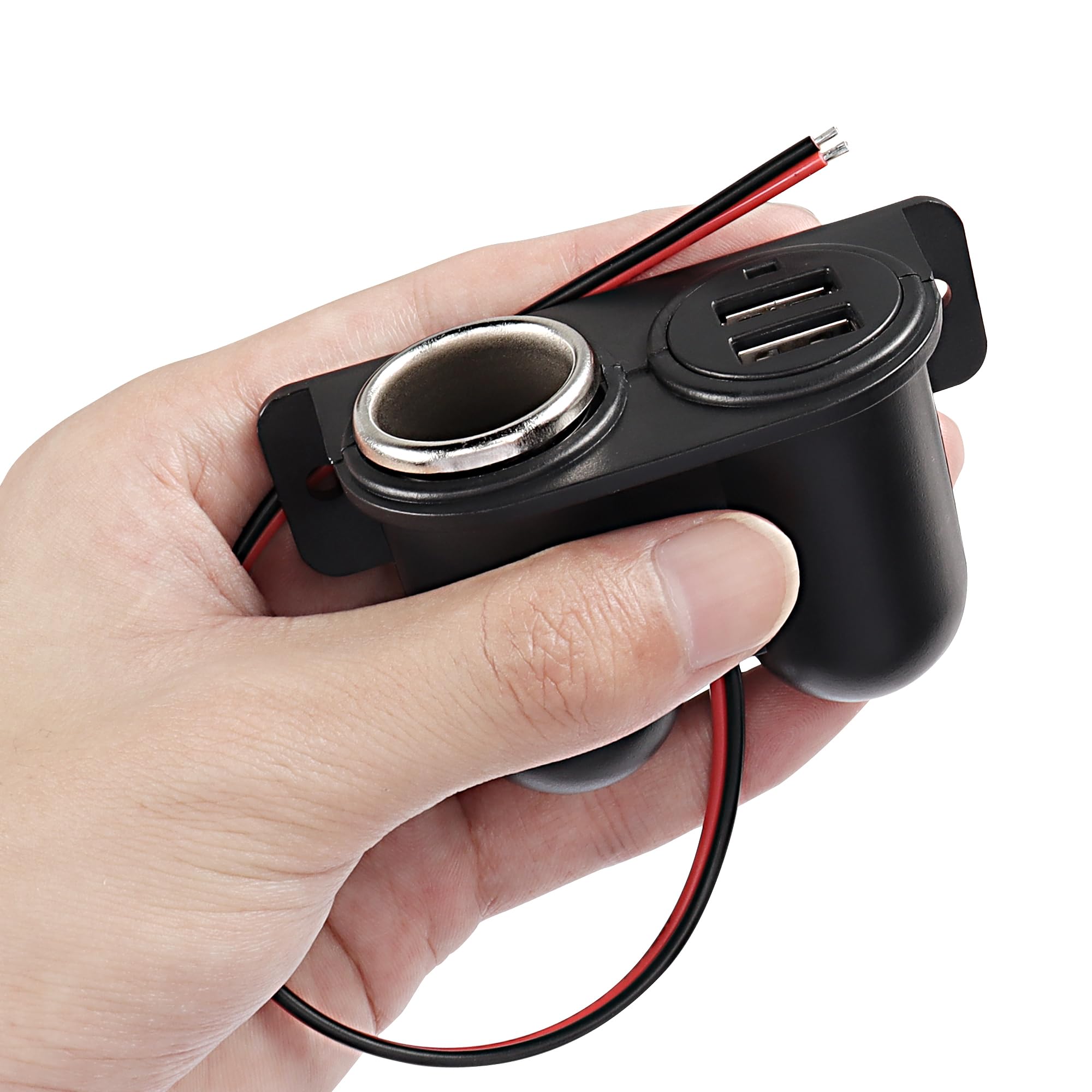 MEIRIYFA Dual USB Cigarette Lighter Socket Power Outlet Car Charger, 3.1A Dual USB + Cigarette Lighter 12/24V Power Adapter Replacement for Vehicle Truck SUV Motorcycle Boat