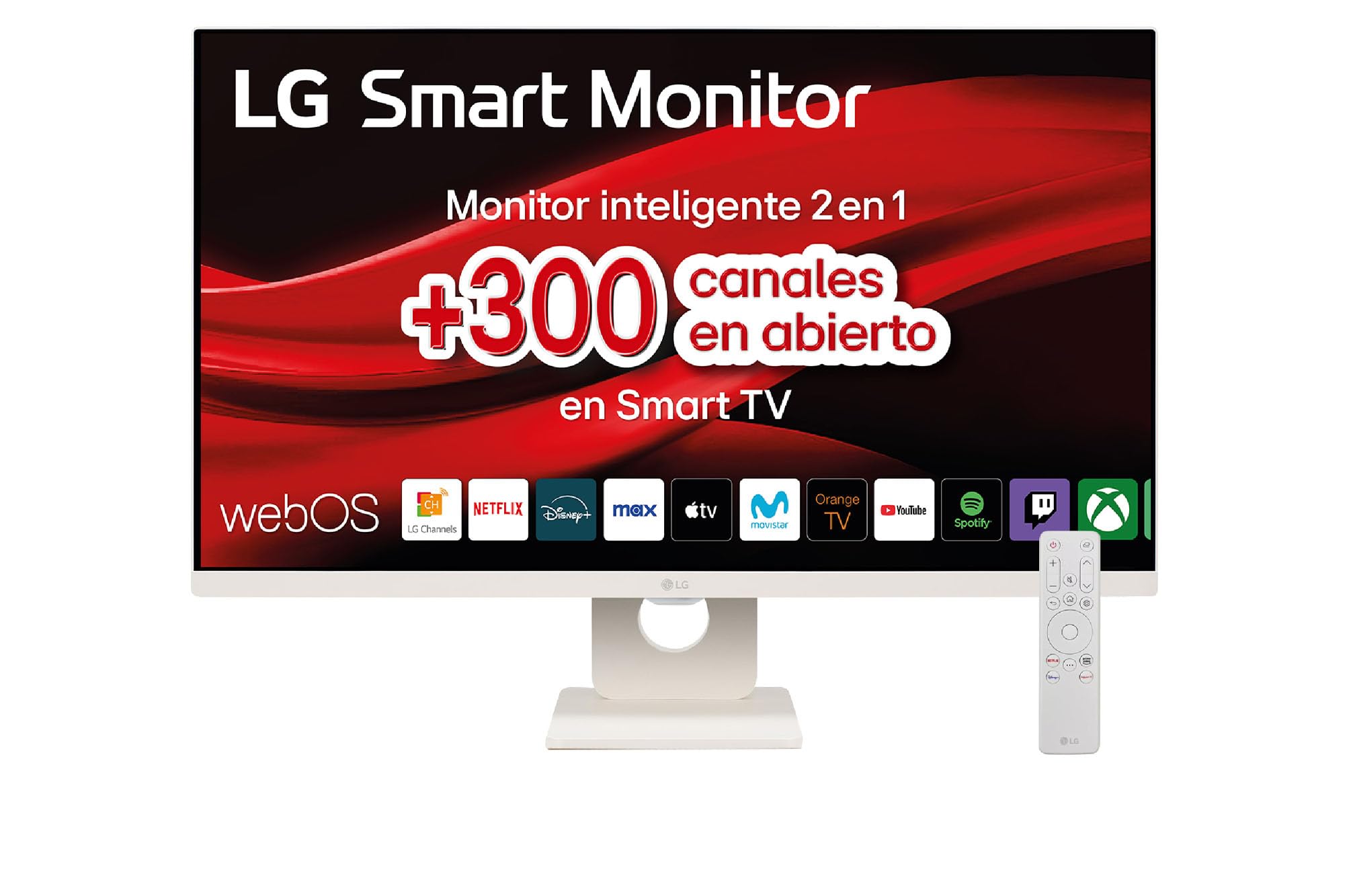 LG 27U511SA-W - Smart Monitor, MyView 27", Panel IPS, (1920 x 1080), 100Hz, 5ms (GtG), WebOS 23, sRGB 99%, Ajuste en Inclinación (Eje Horizontal), Blanco