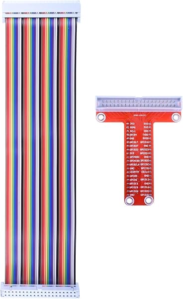 ARCELI Carte d'extension RPi GPIO Breakout + Câble Ruban + Adaptateur GPIO Type T assemblé 20cm FC40 Câble Ruban Plat 40 Broches pour Raspberry Pi 3 2 Modèle B & B + SC05 - 2