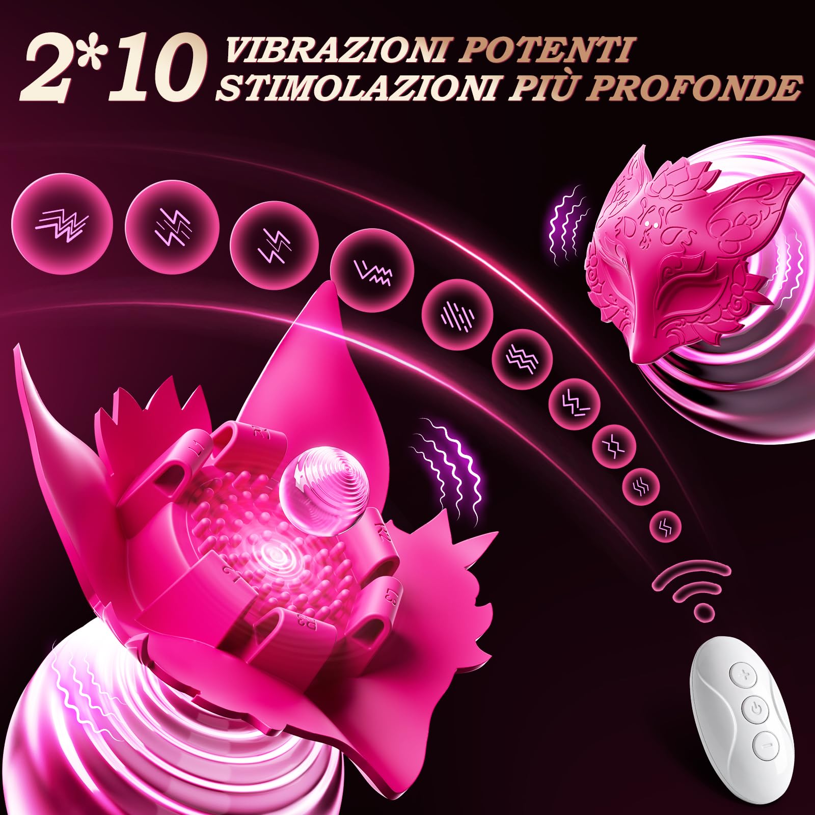 Pinze Capezzoli Vibratore Clitoride per Donna - Multifunzione Cerotto Vibrante per Capezzoli con Cinturino Regolabile e 10 Modalità di Vibrazione, Sex Toys Coppia Vibratori, Vibratore con Telecomando