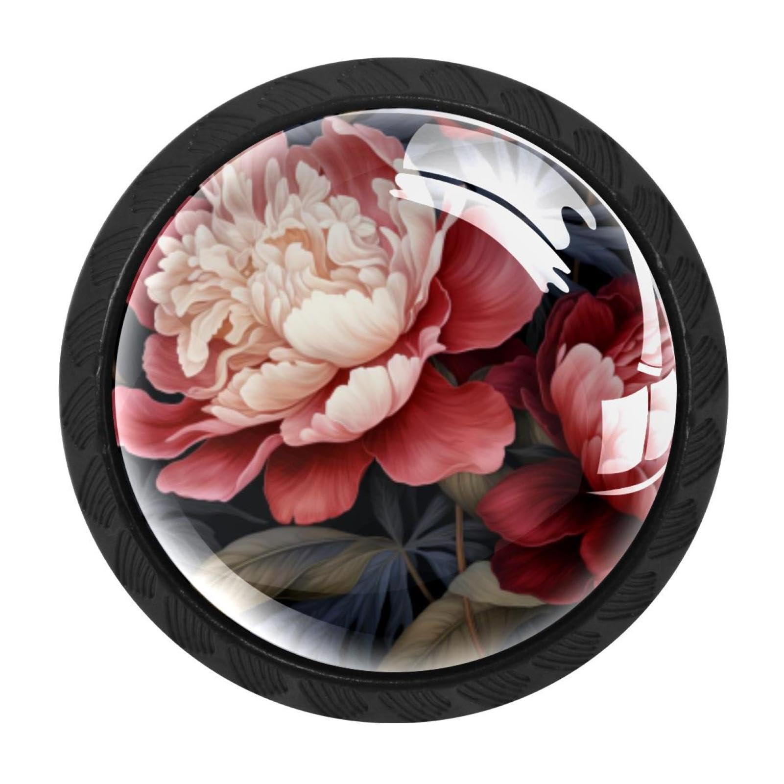 CHENZZZZ 4 Pack Peony Drawer Knob Cabinet Hardware