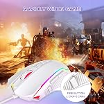 Redragon Souris de jeu, Souris blanche filaire avec RGB Rétroéclairé, 8000 DPI Réglable, PC Gaming Mice avec 9 Boutons de macro programmables & Bouton de feu, PC Souris de jeu pour Windows/Mac, Blanc