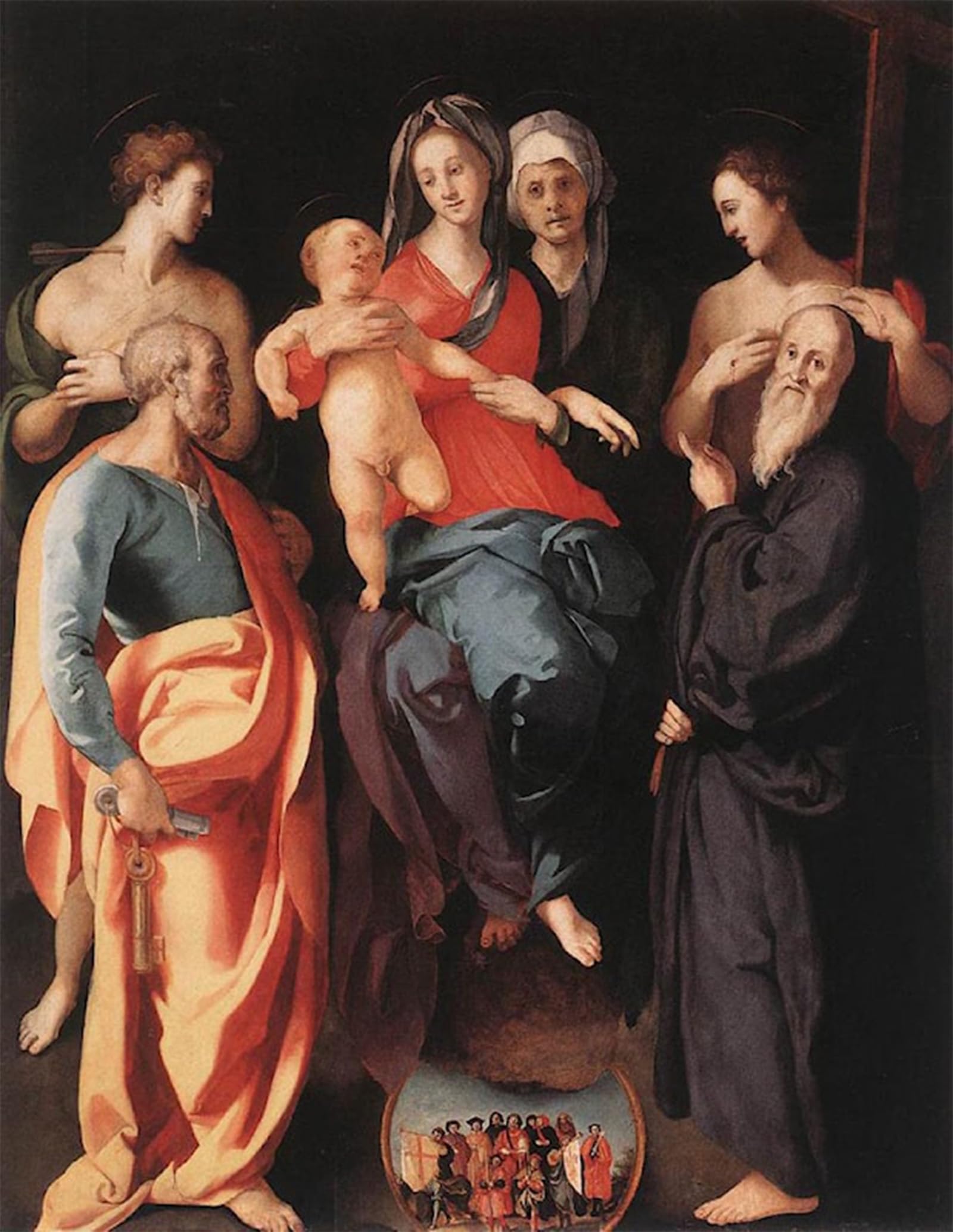 SERENDIPITP Aesthetic Poster Photo Wall Print Retro Picture Lady with St. Anne St.st. Peter St. Benedict and St. Filippus by Jacopo Pontormo Modern Wall Artwork for Home Decor 60x90cm