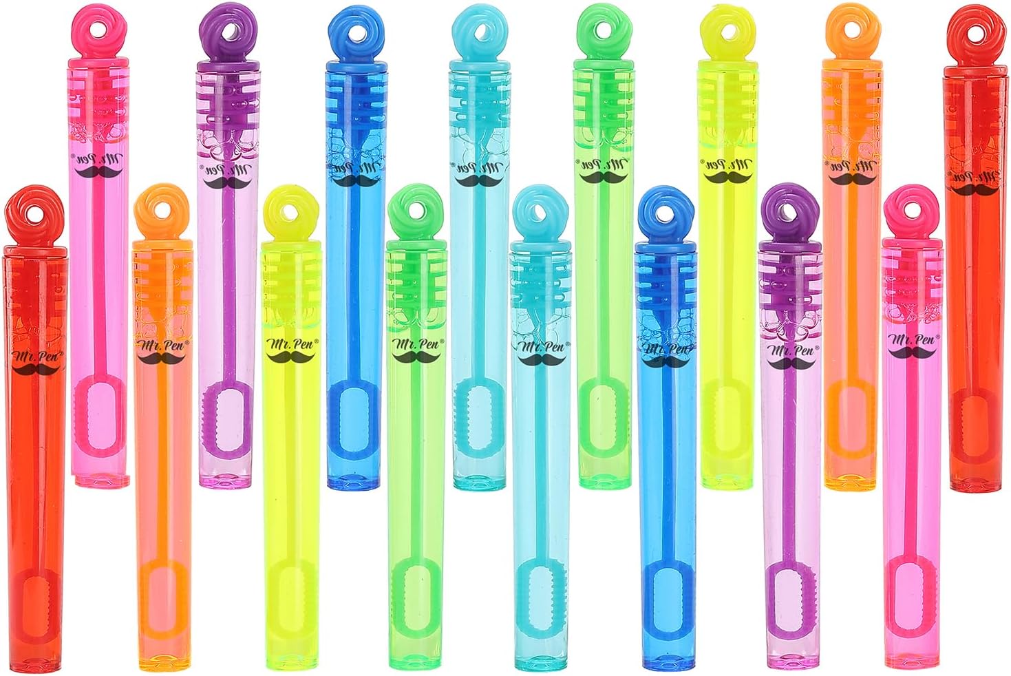 Mr. Pen- Mini Bubble Wands, 16 Pack, Colorful Bubbles Party Favors Supplies for Kids, Mini Bubble Wand Toy for Toddler, Easter Basket Goodie Bag Stuffer Filler Treat, Classroom Camping Gift