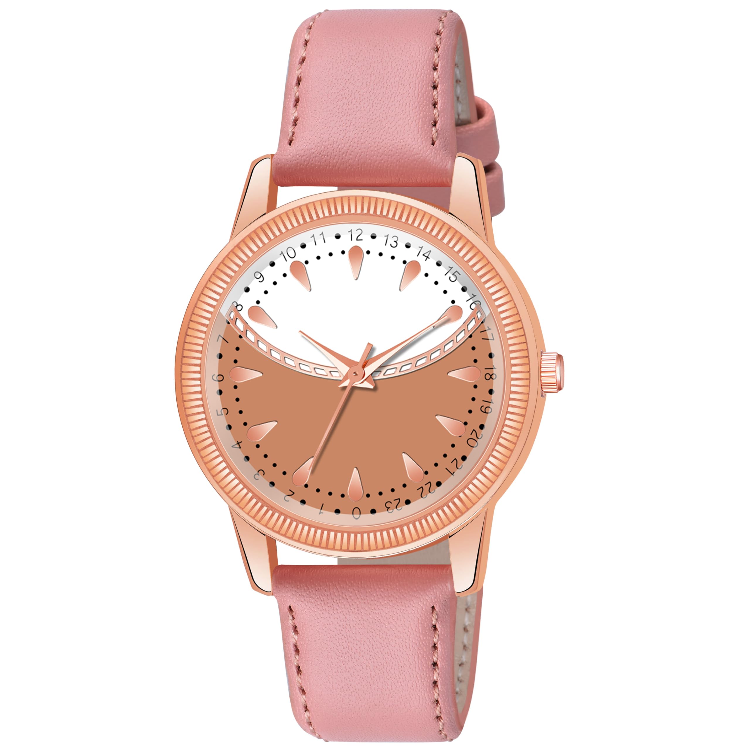 KIARVI GALLERY Sun Rise dial Leather Strap Analog Watch for Girls and Women(Green) (Peach) (B0CT3MFSJ9) Amazon Price History, Amazon Price Tracker
