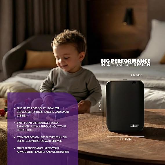 Aromely ARO X 25 Smart Waterless Diffuser Bundle, Covers 1,000 Sq Ft with Blessed Scent Oil 500 ml