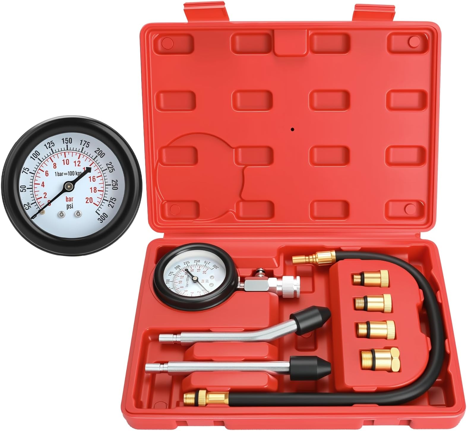 BETOOLL HW0130 8pcs Petrol Engine Cylinder Compression Tester Kit Automotive Tool Gauge