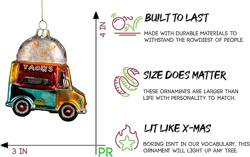 Miniatura 3 de Party Rock | Adorno de cristal para camión Taco | Colección automotriz y profesional