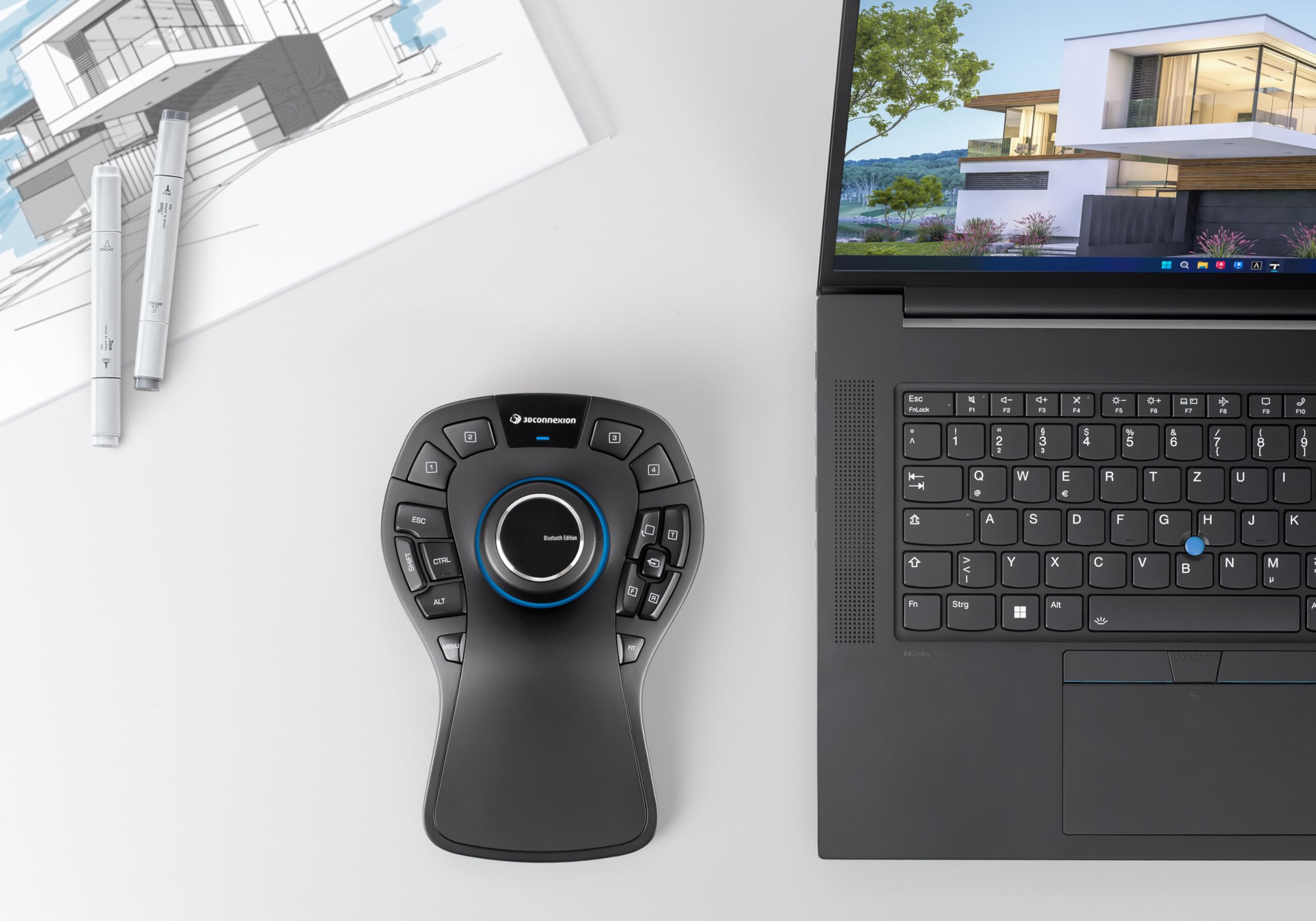 3Dconnexion SpaceMouse Pro Wireless (Bluetooth Edition, Souris 3D