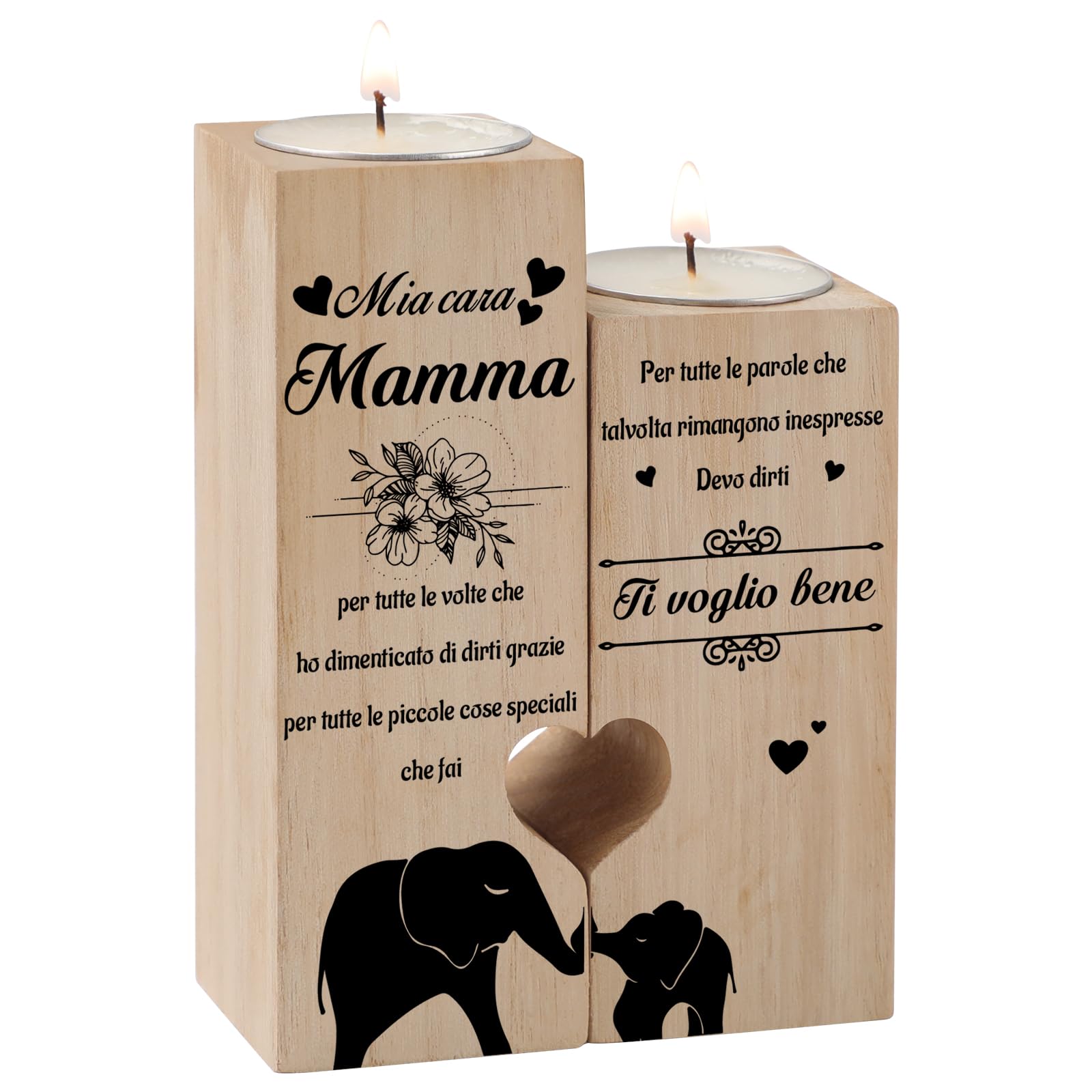 Blumuze Regalo Mamma, Portacandele Regali Per Mamma, Regalo Compleanno Mamma Da Figlia Figlio,Regalo Per Mamma Sul Suo Compleanno Anniversario Di Natale Matrimonio Festa Della Mamma