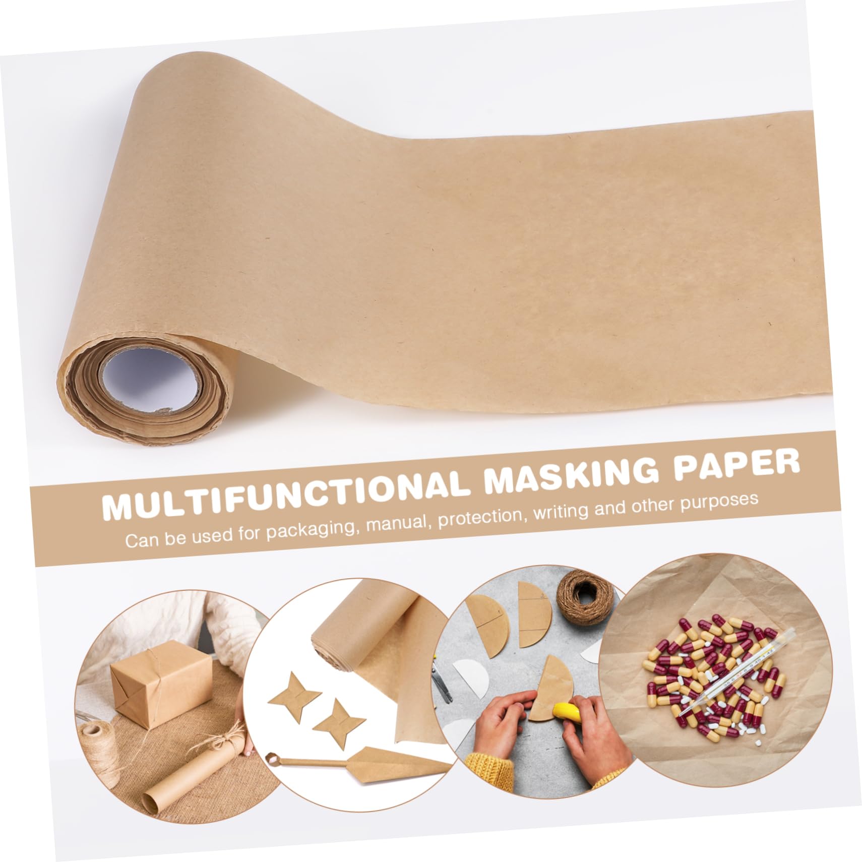 SAFIGLE Kraftpapier Geschenkpapier Rolle Braun Packpapier Bastelpapier Blumenverpackungspapier Bouquet Geschenkpapier Für Blumen Verpackung