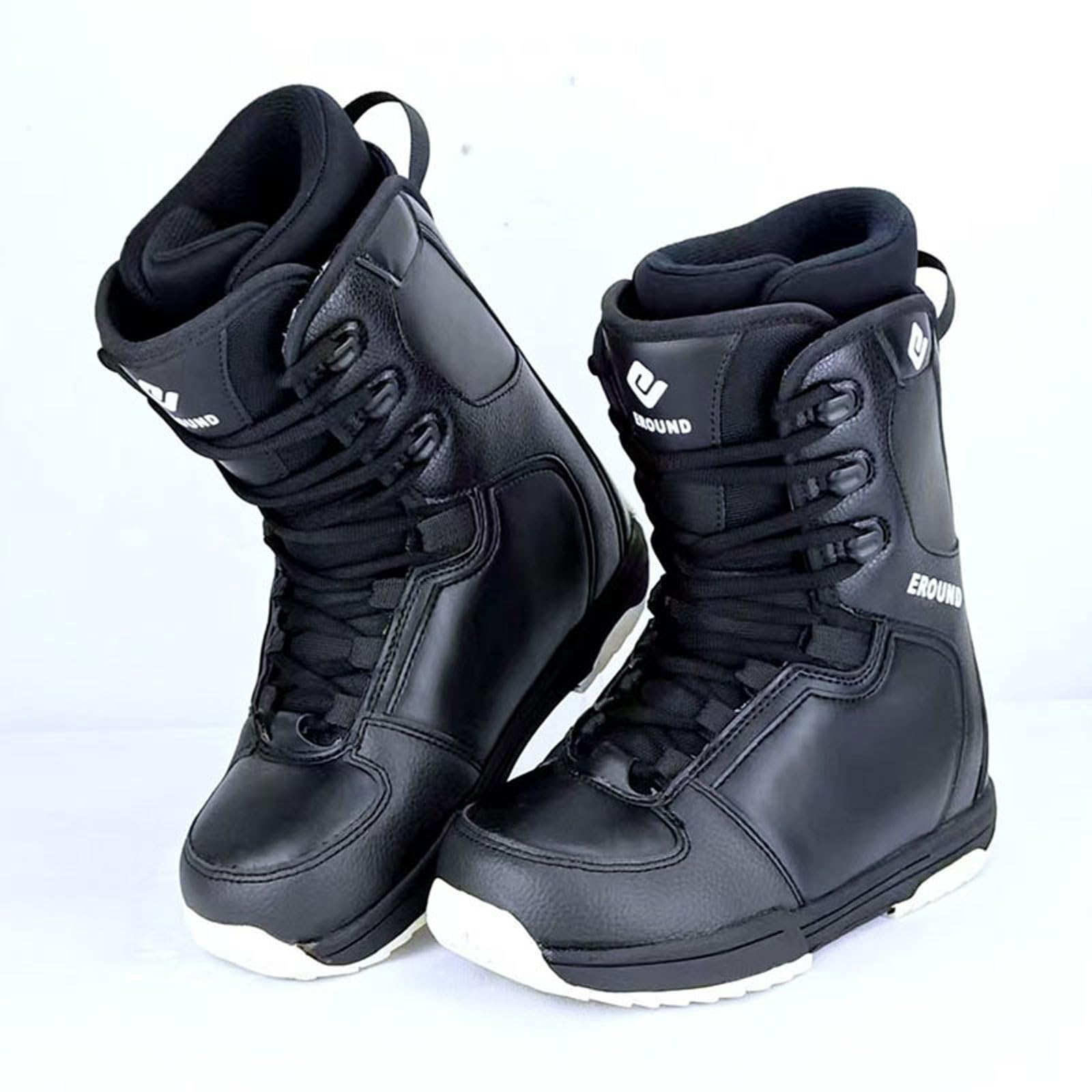 Scarponi da Snowboard da Uomo Scarponi Snowboard Donna Caldi e Comodi Leggero Stivali da Snowboard Allacciati Snowboard Boots Aderenza Elevata e Antiscivolo Taglie 36-46/Nero