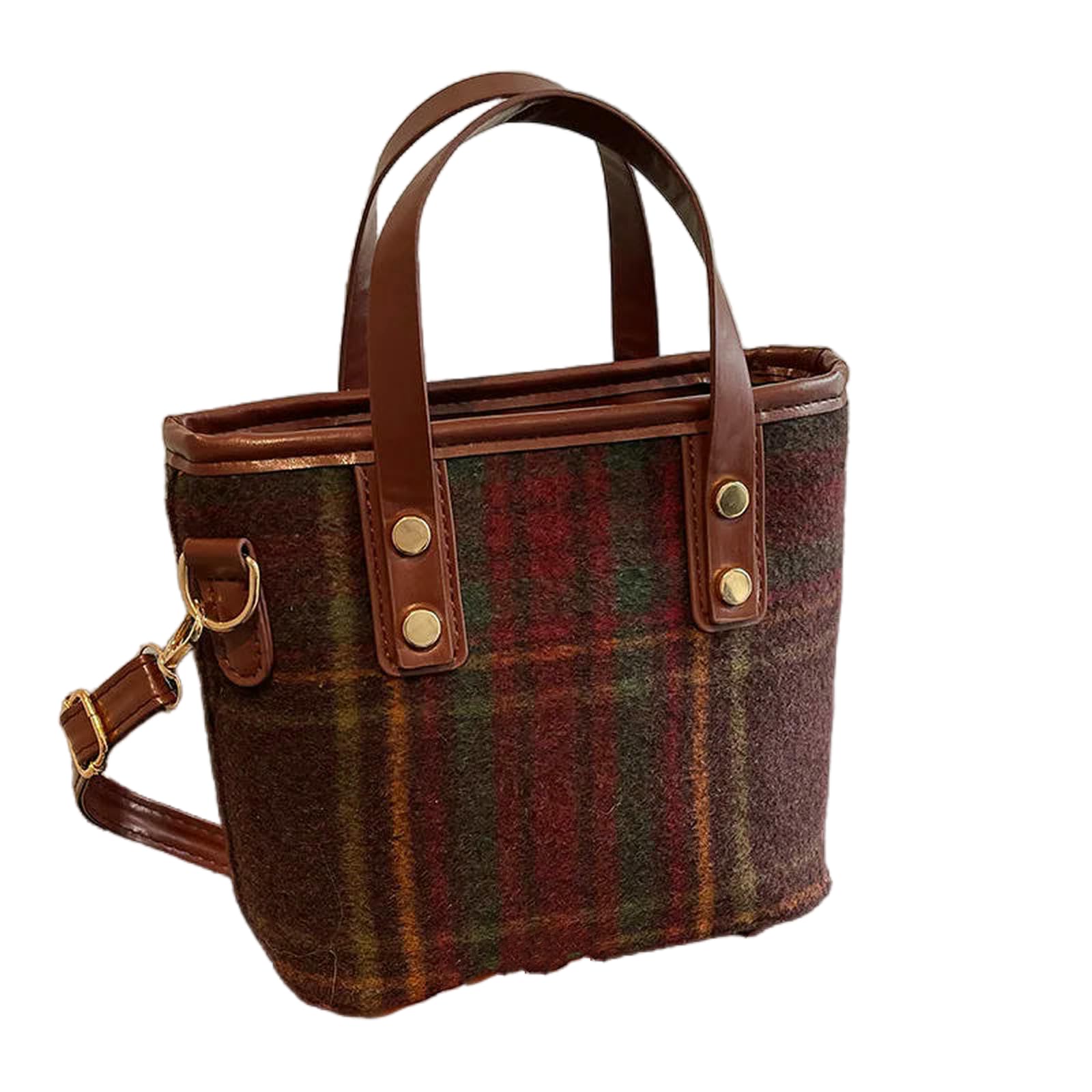 Gyios Women's Brown Handbags For Handbag Tweed Bag All Kinds Crossbody Fashion Bucket Single