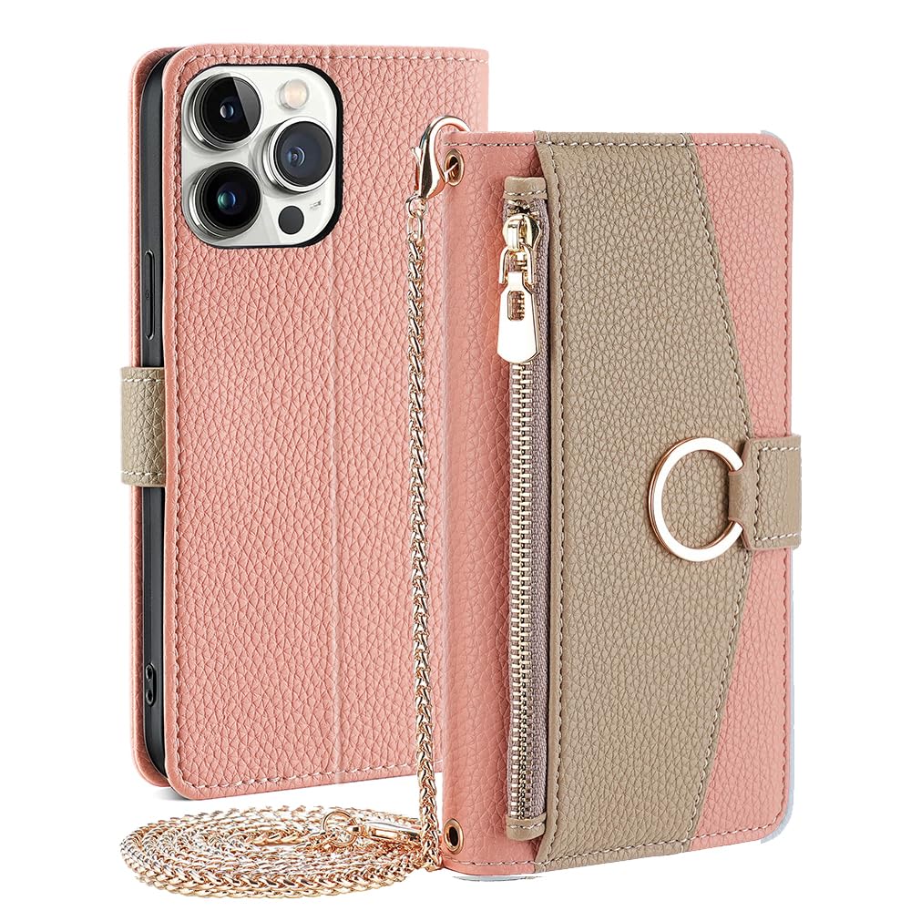 Magnetic Handbag PU Leather Shock Absorbing Flip Cover Fits Vivo iQOO Z9 Turbo Phone Model, Multifunctional Use: Wallet, Phone Holder, Etc - Pink
