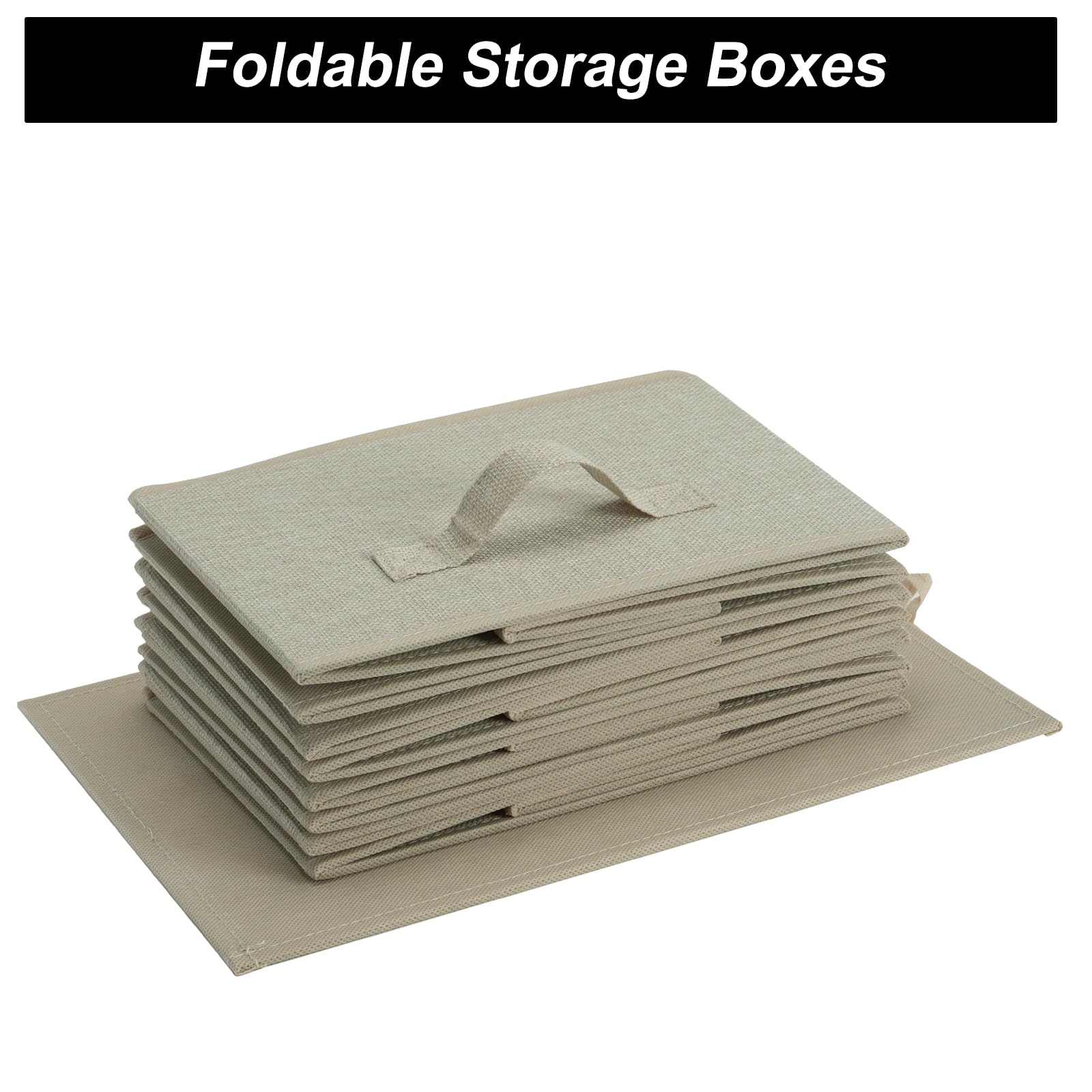 JAKAGO Cajas de almacenamiento plegables para armario, paquete de 4 unidades, organizador de almacenamiento de tela superior de 39 x 29 x 20 cm, organizador de cajones de ropa para ropa, camisas