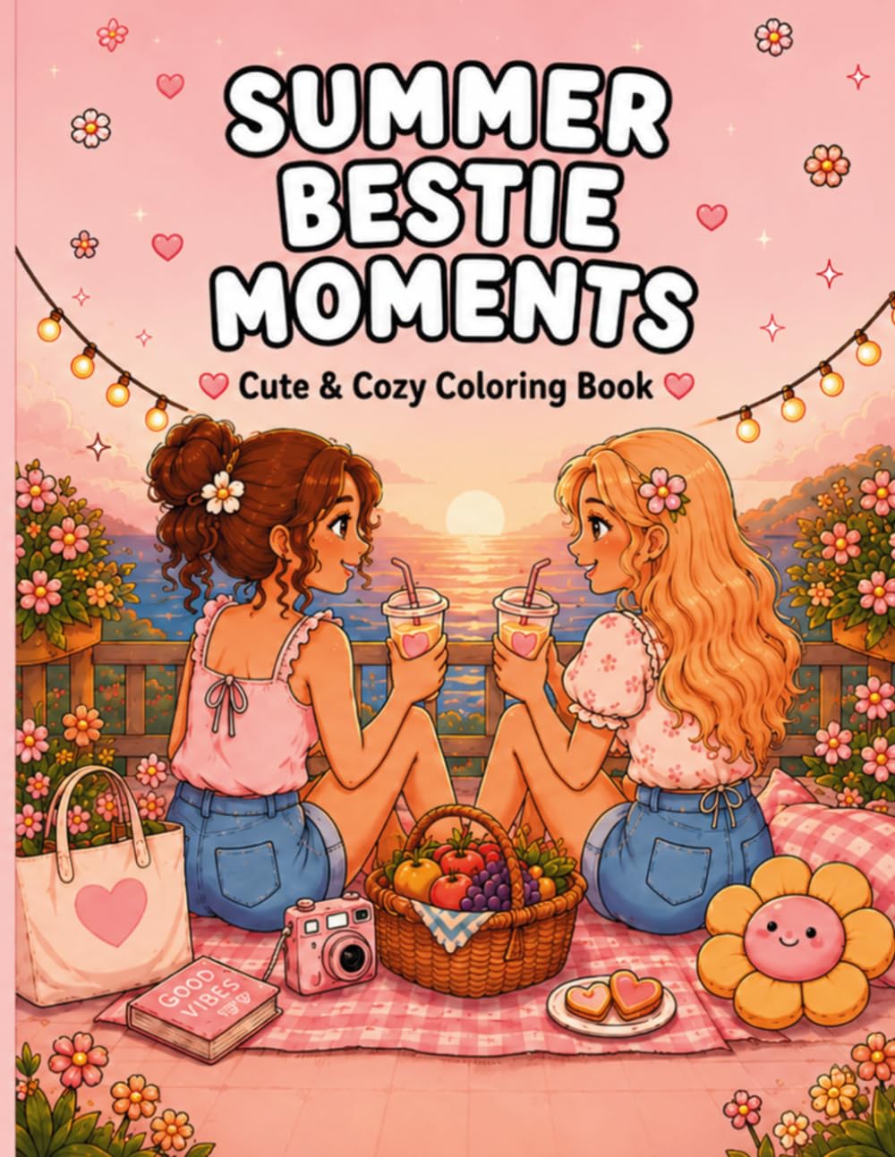 Summer Bestie Moments Cute & Cozy Coloring Book