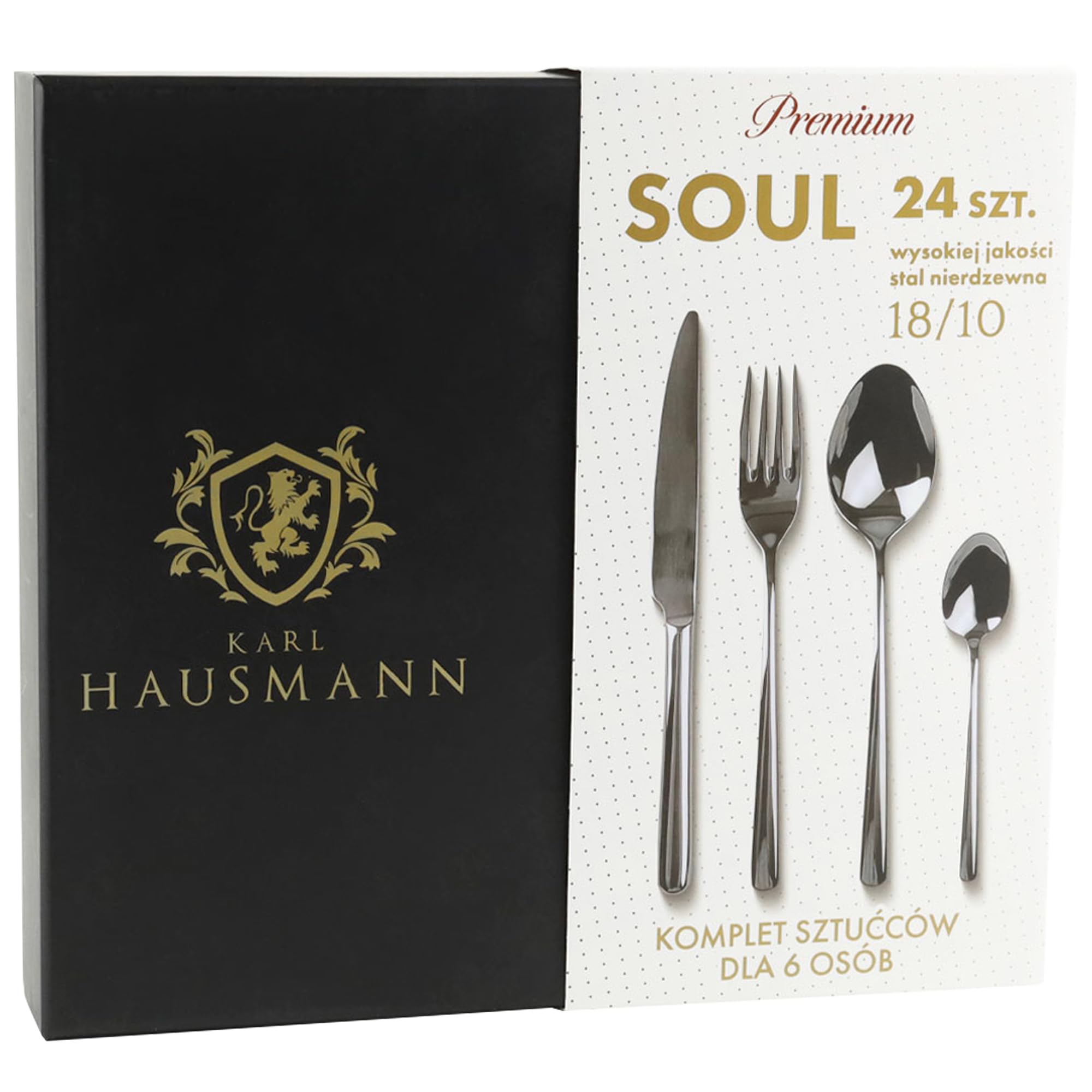 KARL HAUSMANN Besteck Set für 6 Personen - 24-Teilig - Essbesteck Spülmaschinenfest Rostfrei - Besteckset aus Edelstahl 18/10 - Cutlery Set 6 People - Silverware Set - Bestecksets - Camping Besteck