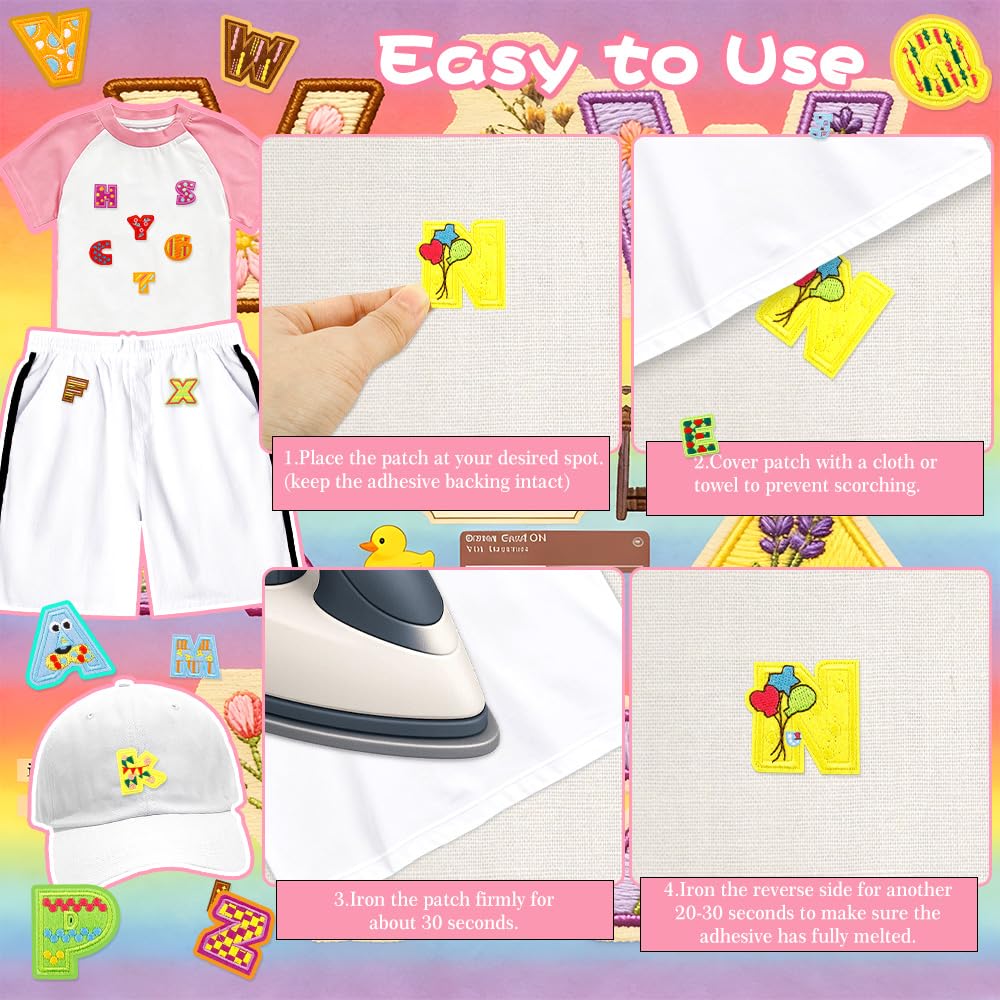 26 parches bordados con letras para planchar, varios estilos para ropa, parches decorativos de prensa de calor para ropa, sombreros, chaquetas, mochilas, accesorios de bricolaje