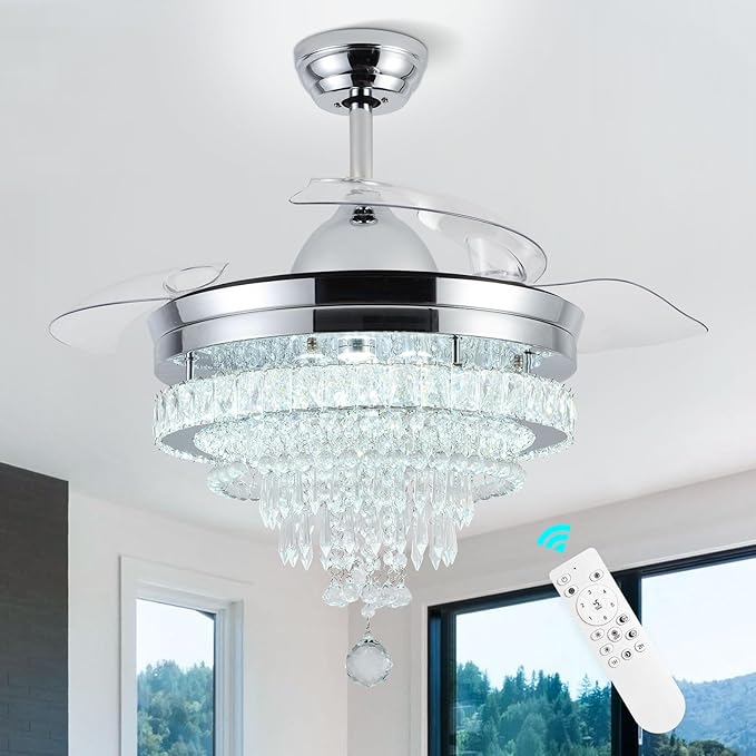 Ventilador de Techo 42" con Luz LED, Control Remoto y 6 Velo