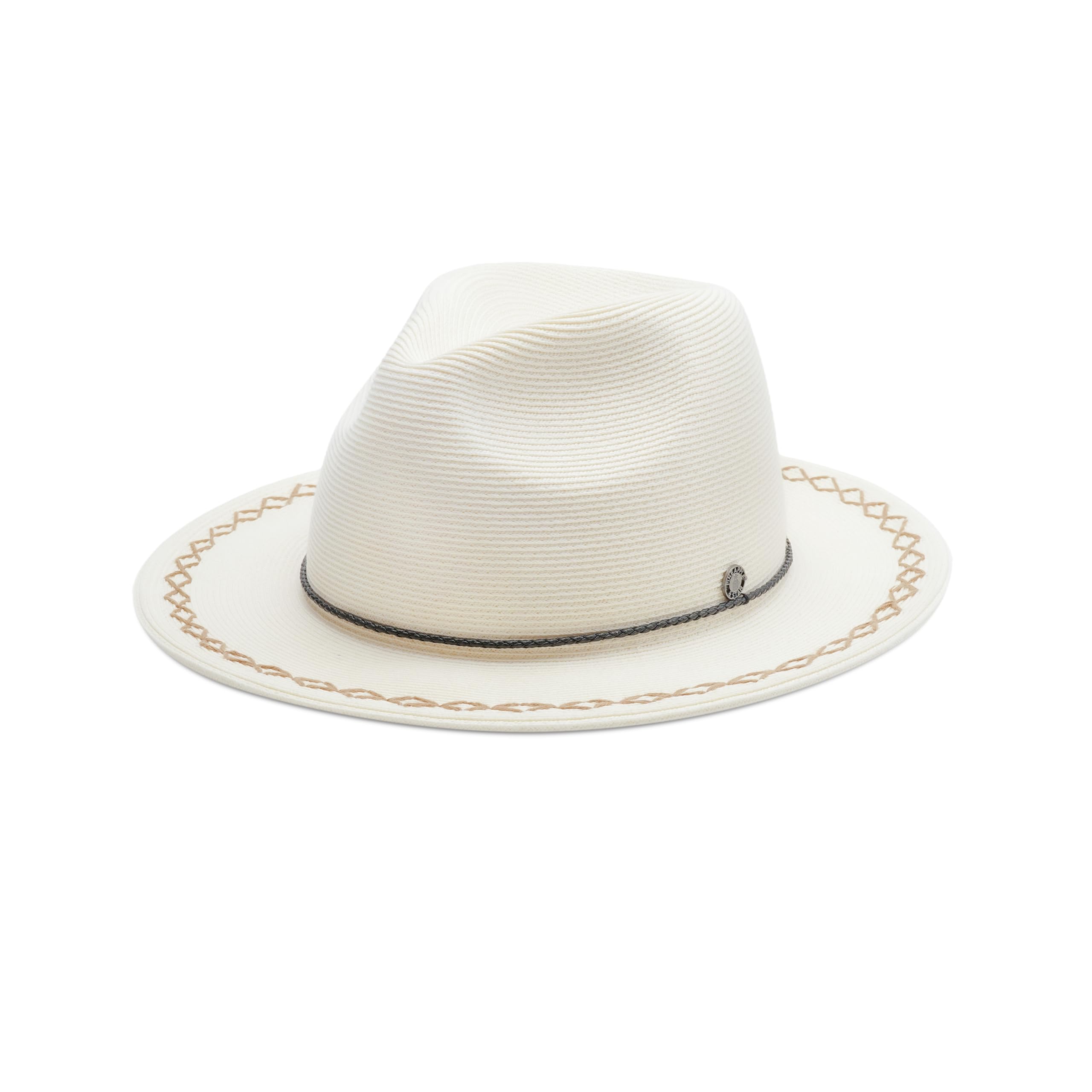 Pineapple&amp;Star Sun Straw Fedora Beach Hat Fine Braid UPF50+ for Unisex