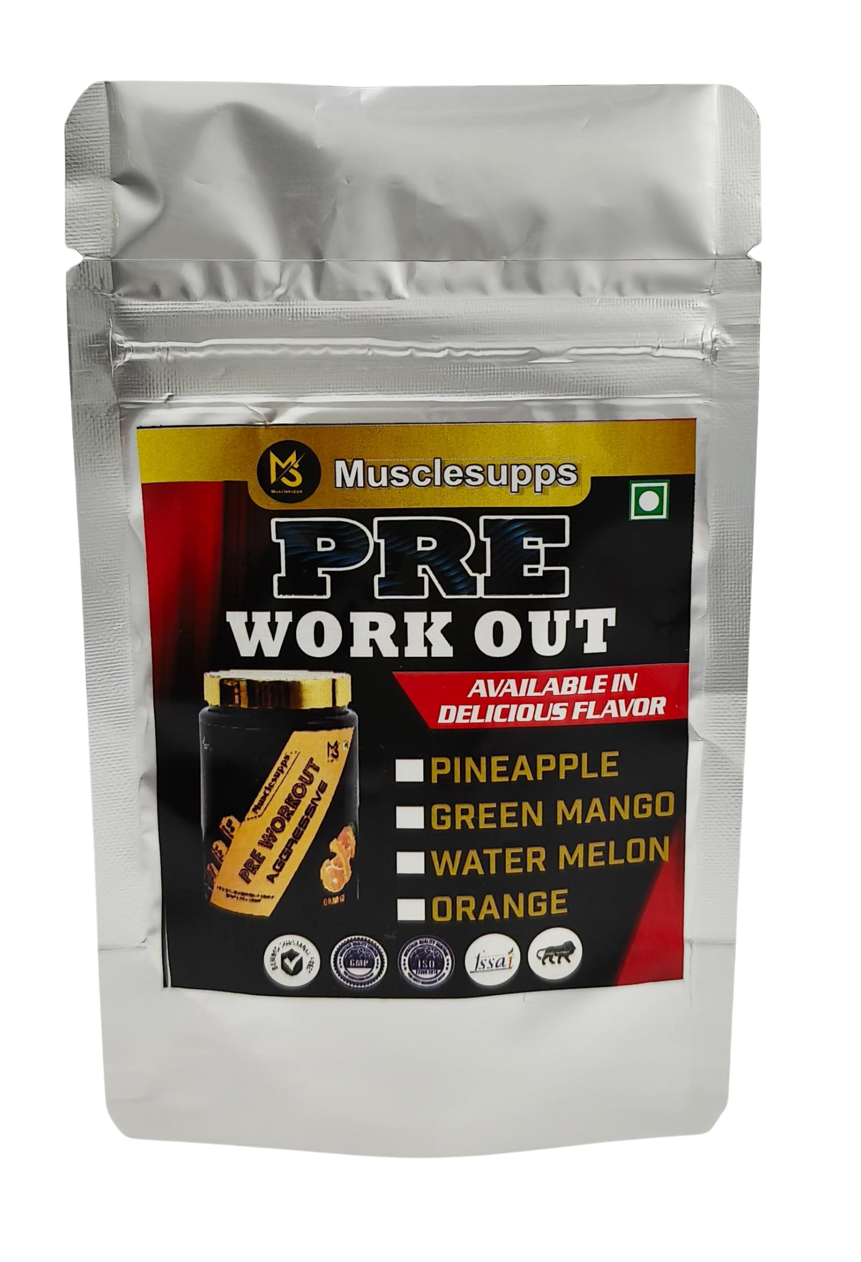 Pre Workout Aggressive | Boost Energy, Enhance Focus & Maximize Muscle Pumps (11 g | Pouch, Pineapple)-image-49