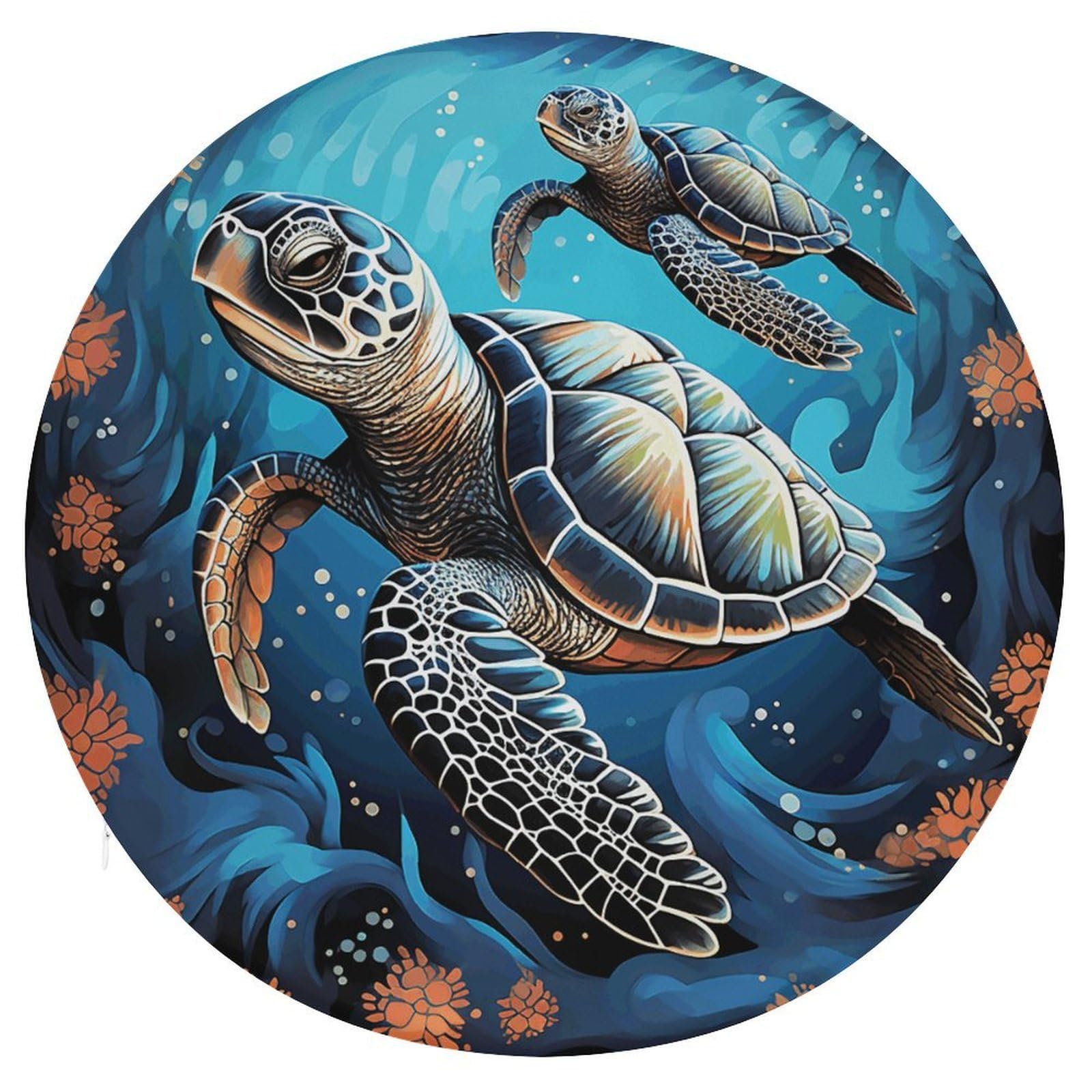 Adfgyerh Style Sea Turtle Boho Cushion Memory Foam Pillow Core，Seat Cushion Detachable Design，Chair Cushions Suitable For All Seasons, And Can Be Used In Offices, Dining Rooms, Homes, And Other Settings.
