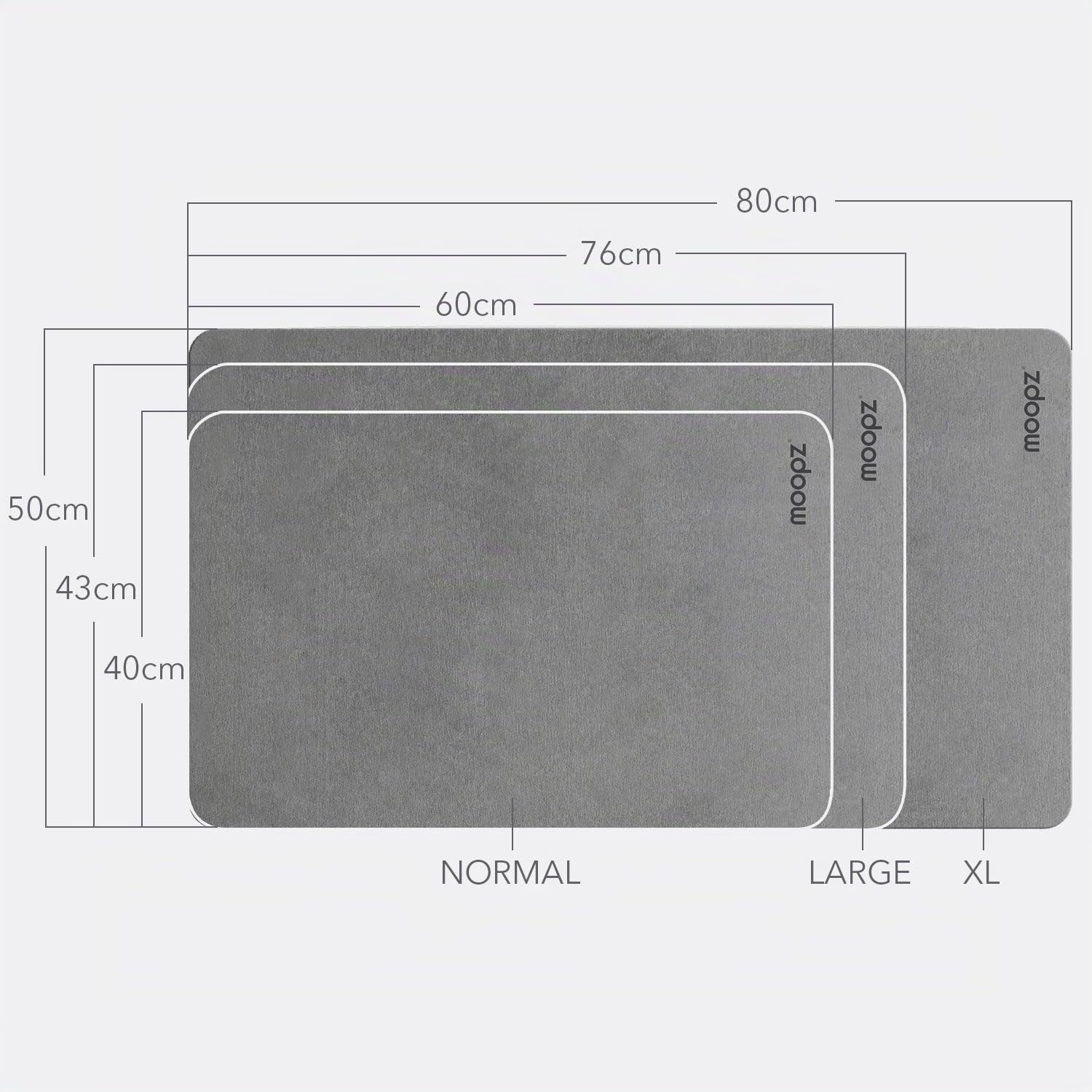 MOOPZ Tapis de Bain Diatomite XL Sable 80 x 50 cm Rectangulaire