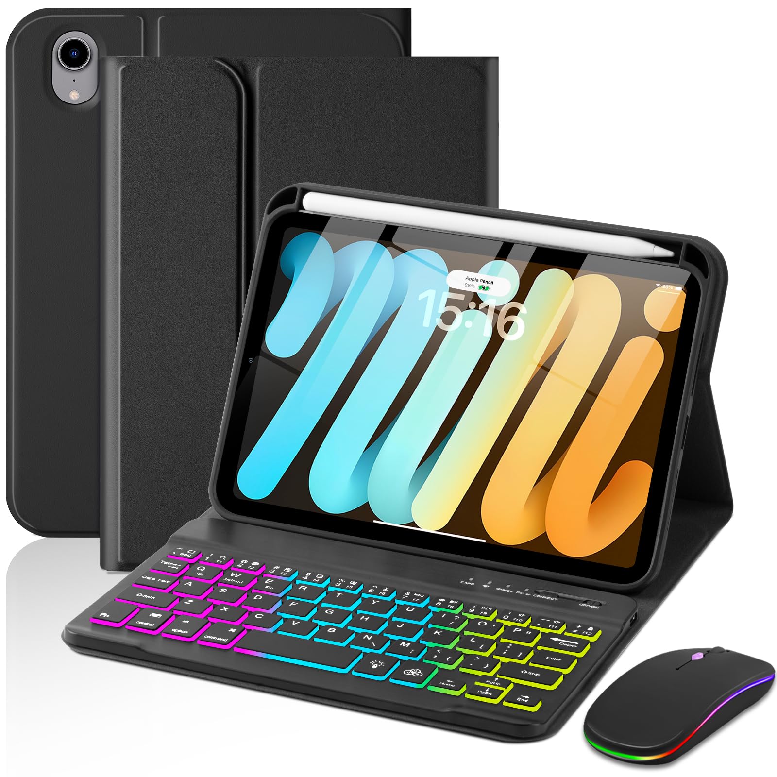 Amazon.com: EAMPANG Case with Keyboard Mouse for iPad mini 7th(A17